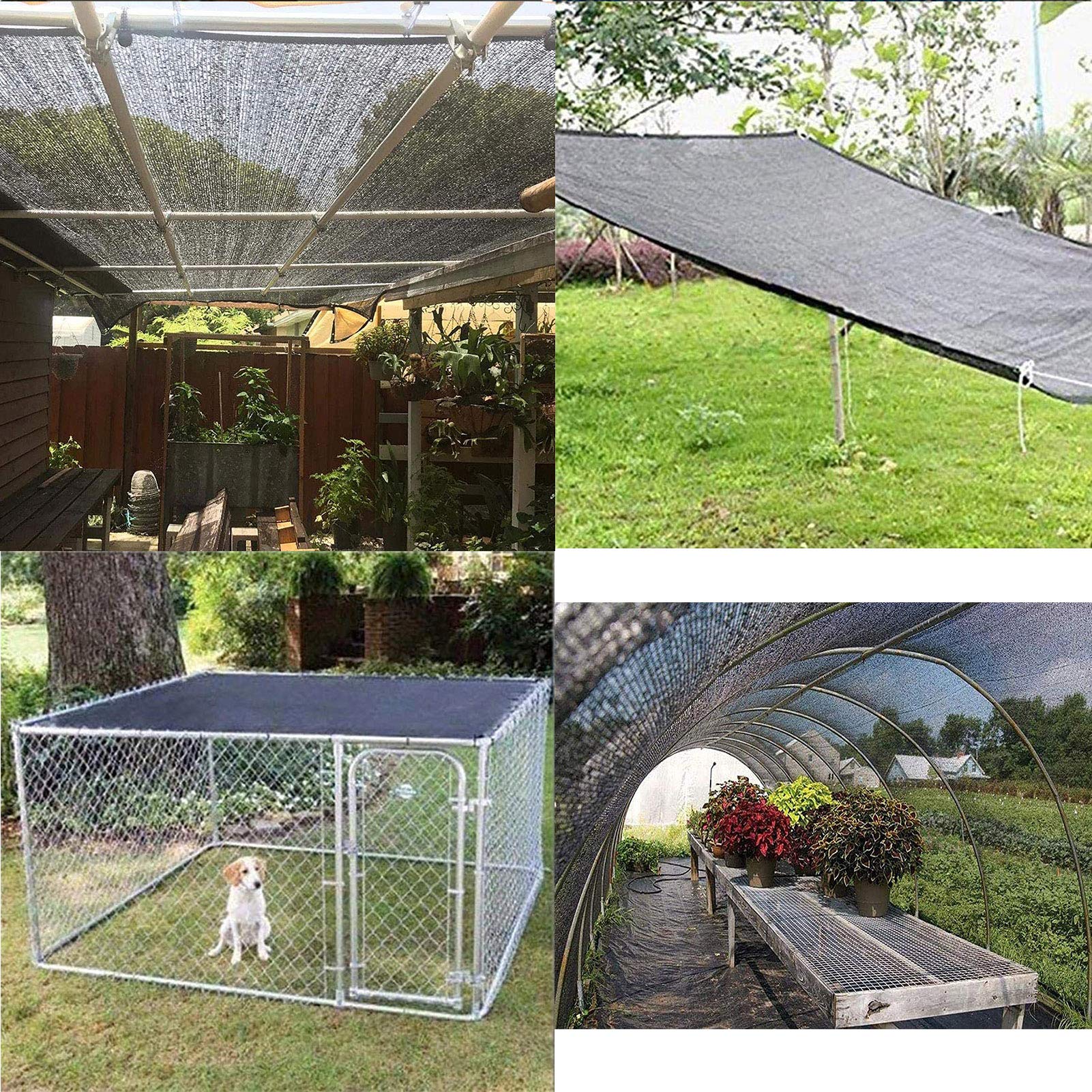 Premium Black Sun Shade Cloth with Reinforced Taped Edges & Grommets - UV Resistant Sunblock Mesh for Greenhouse, Garden, Yard, Parking, and Pet Kennel Protection - Durable Outdoor Shade Netting for Plants, Cars, and Animals