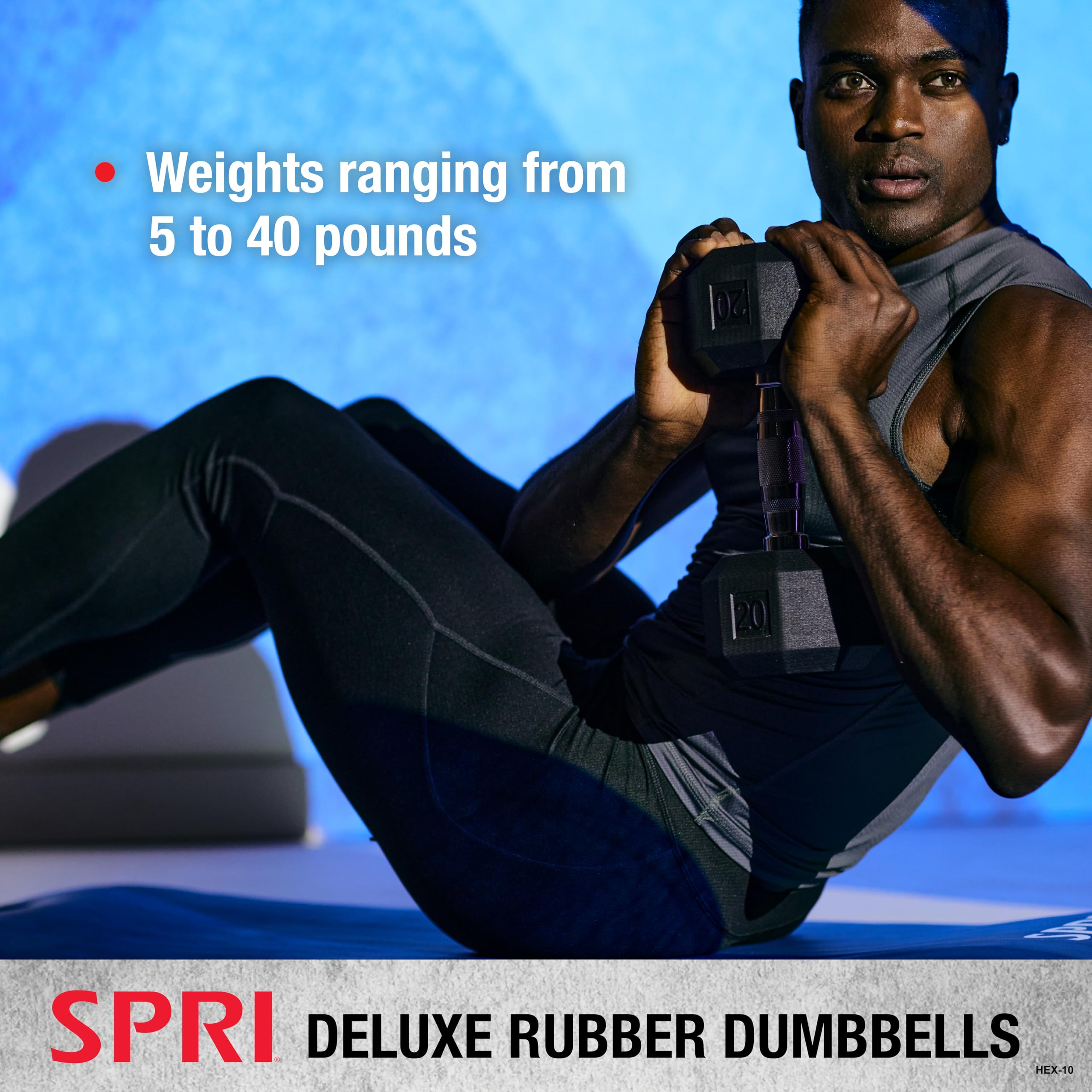 Rubber Hex Dumbbell Set of 2 - Chrome Handle Free Weights for Home Gym & Strength Training - Perfect for Full-Body Workouts, HIIT, CrossFit & Weight Lifting for Men & Women