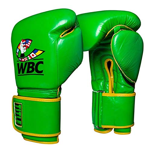 TITLE Boxing WBC Training Bag Gloves 16OZ - Green & Black Punching Bag Mitts for Boxing, MMA, Kickboxing & Fitness Training