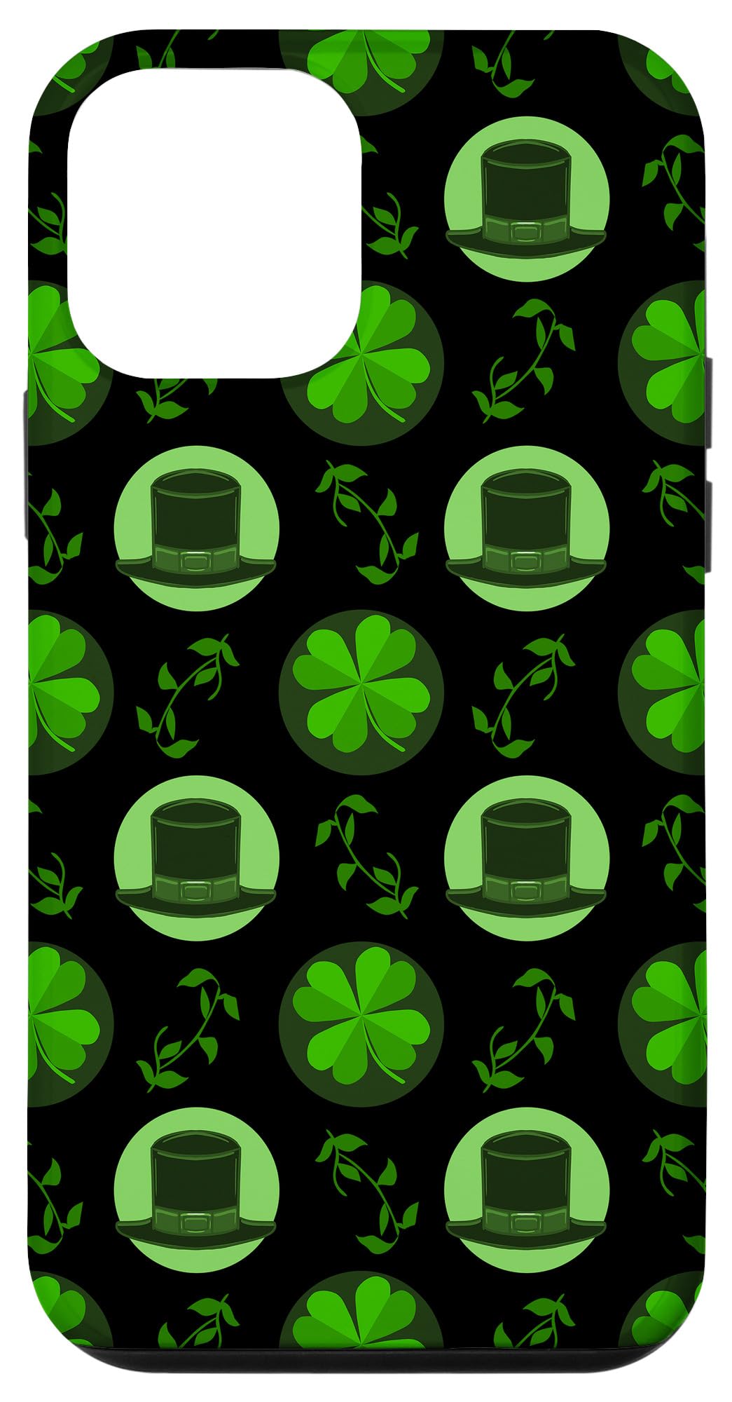 iPhone 12 Mini Case - Shamrock Clover Leprechaun Hat Pattern for St. Patrick's Day | Protective Phone Cover for Parties & Irish Celebrations