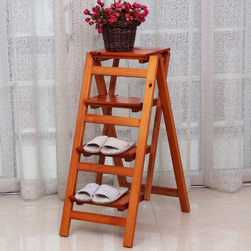 NEVKA Foldable Step Stool for Home, Multifunctional Storage Shelf & Flower Stand, Kitchen Ladder Chair for Office, Living Room, and Bedroom Use - Perfect for Reaching High Places, Organizing, and Decorating