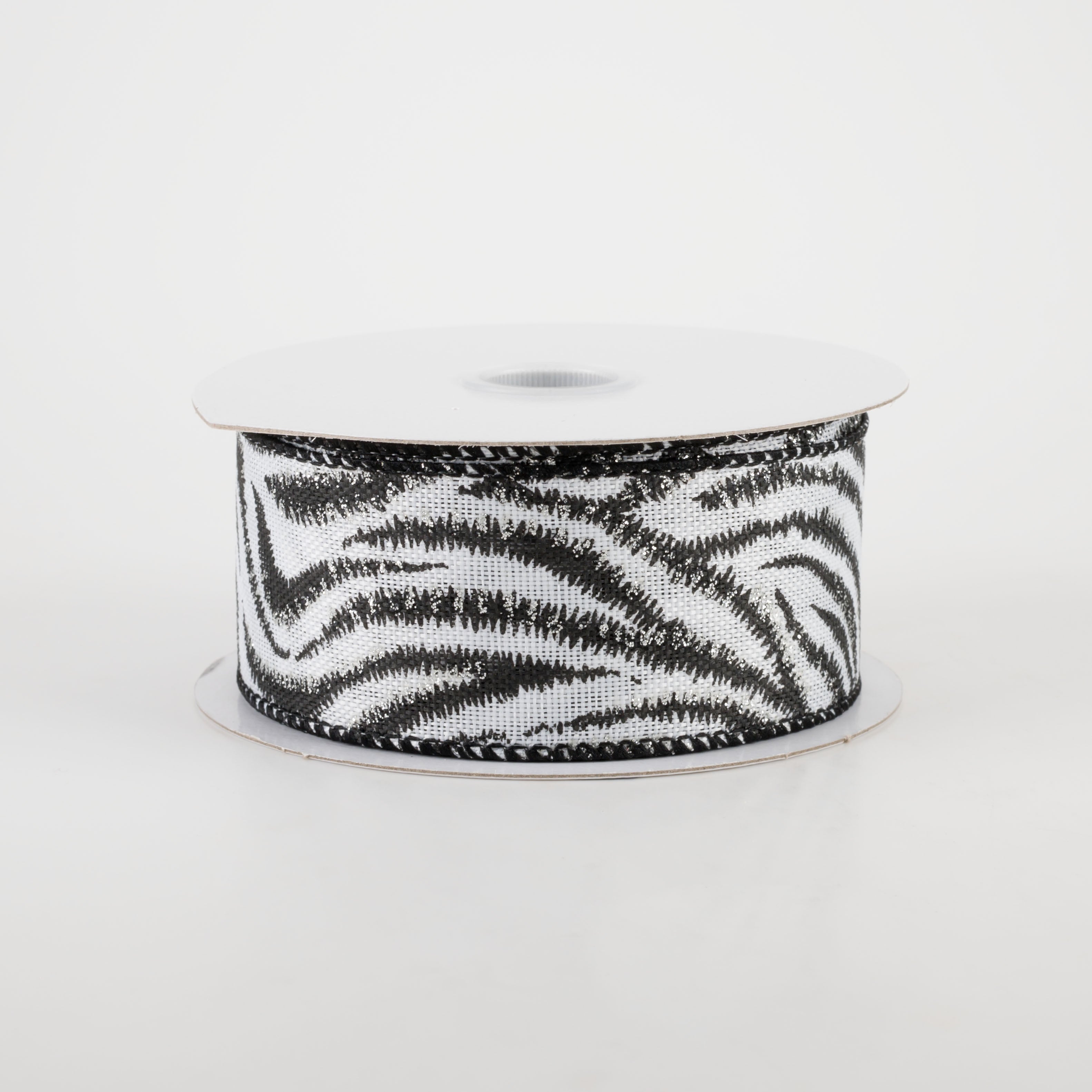 1.5 Inch Black & Silver Zebra Stripe Ribbon - 10 Yards Bulk Roll for Gift Wrapping, DIY Crafts, Party Decorations, Scrapbooking and Hair Bows