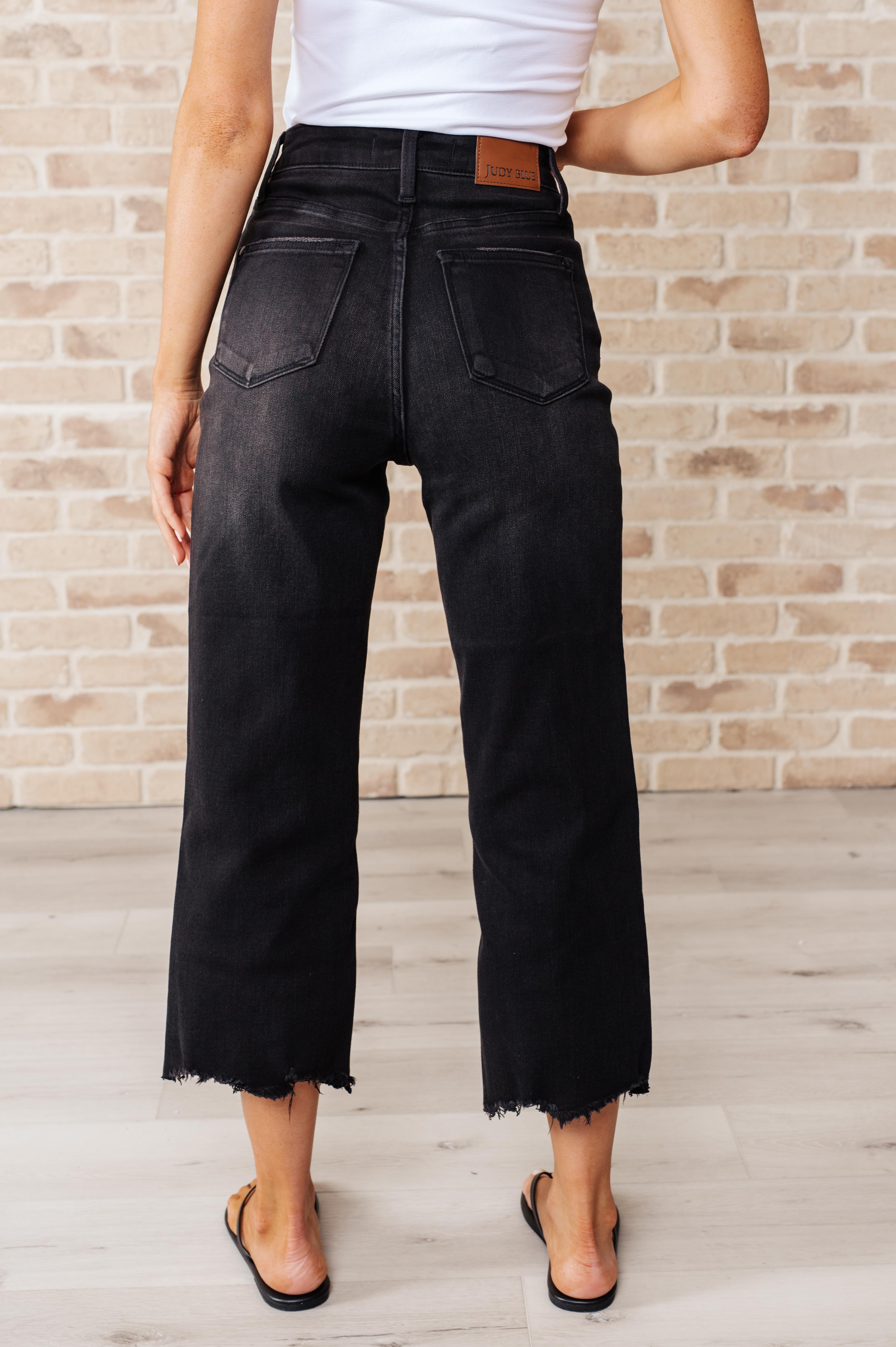 Ryan High Rise Button Fly Wide Leg Crop Jeans - Women's Vintage Denim Pants for Casual & Street Style Outfits | Perfect for Everyday Wear, Date Nights & Boho Fashion
