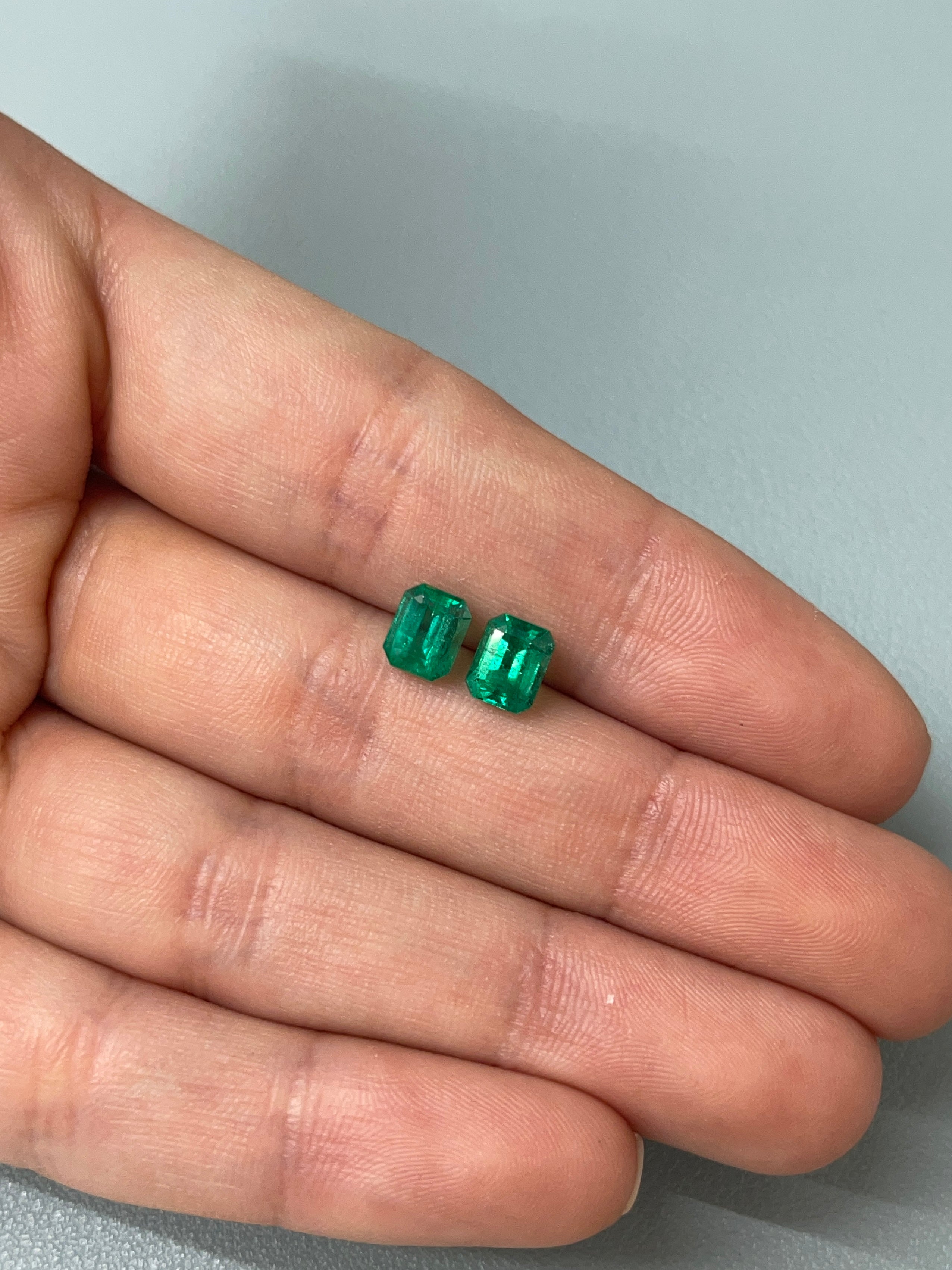 1.86tcw 7x5.5mm Muzo Green Loose Colombian Emeralds - Emerald Cut Gemstones for Jewelry Making, Engagement Rings & Luxury Gifts