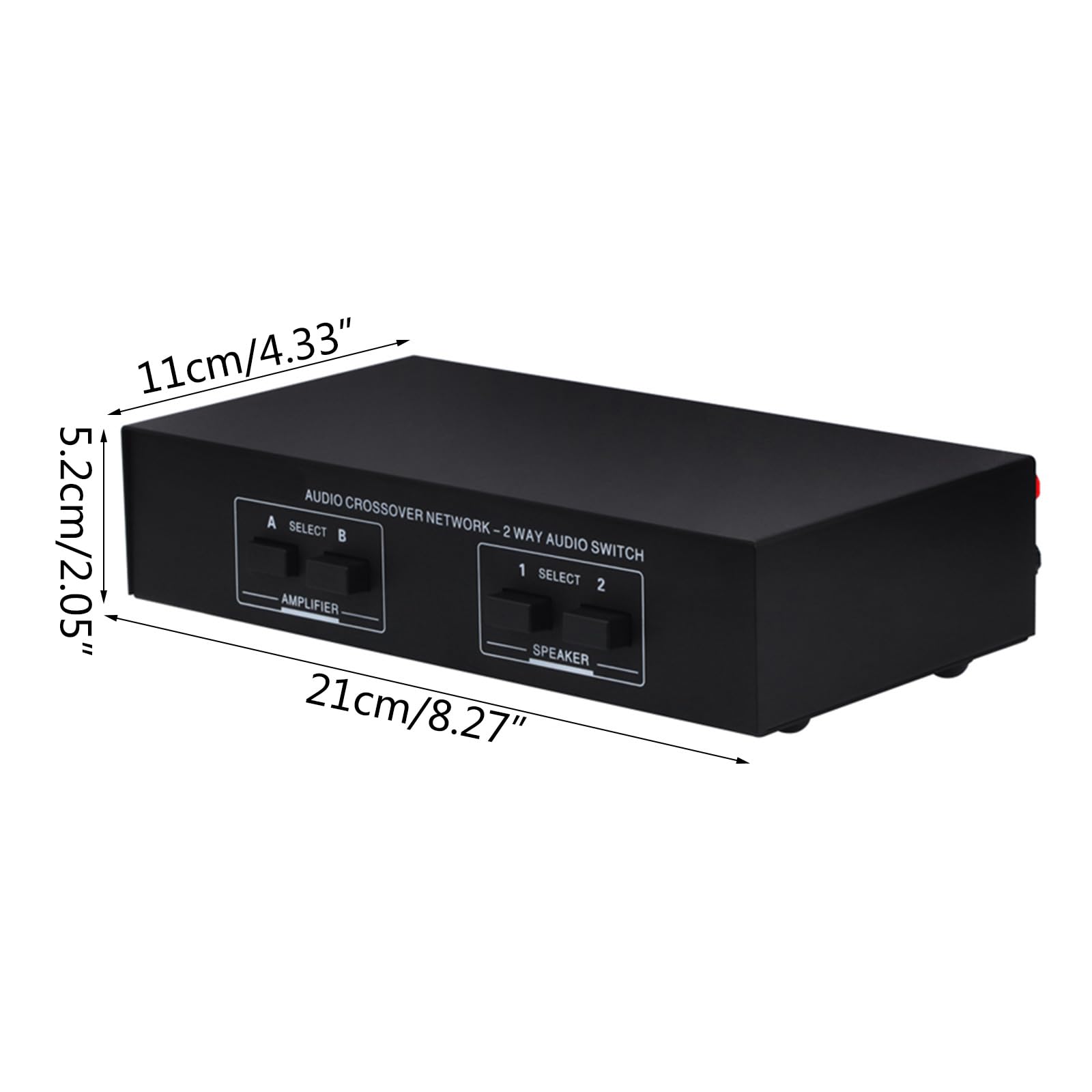 2-in-2-Out Stereo Audio Amplifier Speaker Splitter & Selector Box - High Quality Audio Switcher for Home Theater, DJ Setup, and Multi-Room Sound Systems
