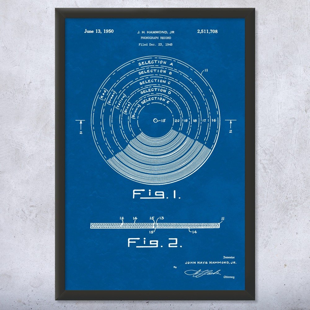 12x16 Framed Vinyl Record Print - Unique DJ Gift & Music Lover Wall Art Decor - Perfect for Home Studio, Man Cave & Music Room Decorations