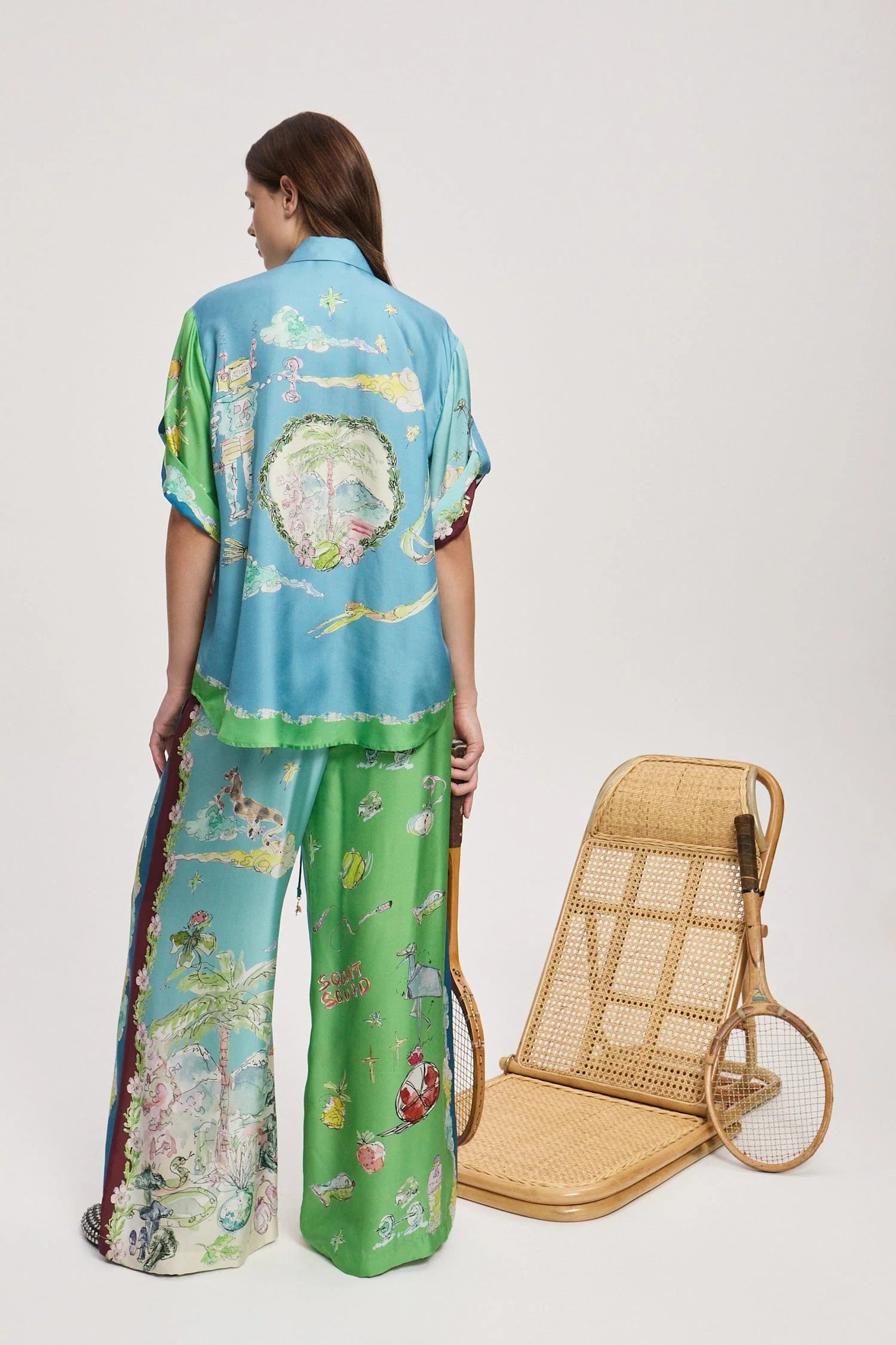 Daria Silk Pants for Women - Elegant High-Waisted Wide Leg Palazzo Trousers - Perfect for Office, Party & Special Occasions