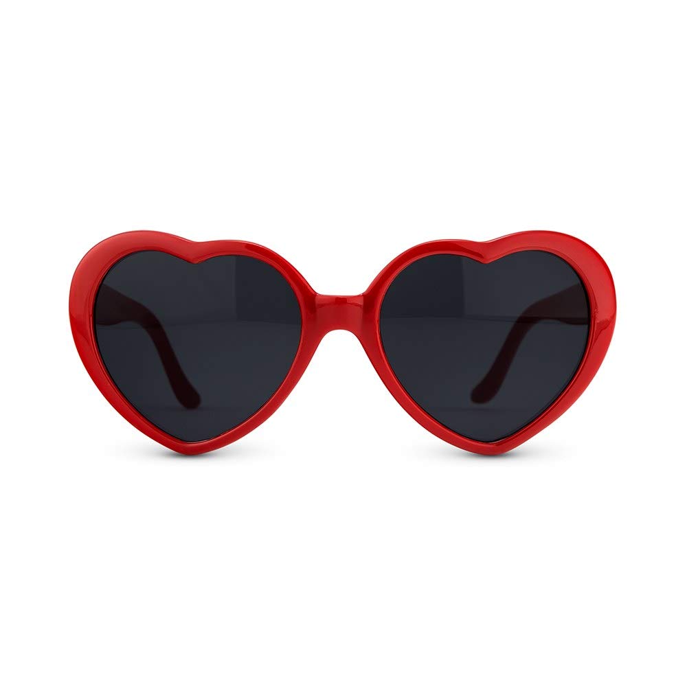 WEDDINGSTAR Women's Unique Heart-Shaped Bachelorette Party Sunglasses - Red Heart Design for Bridal Showers & Girls' Night Out