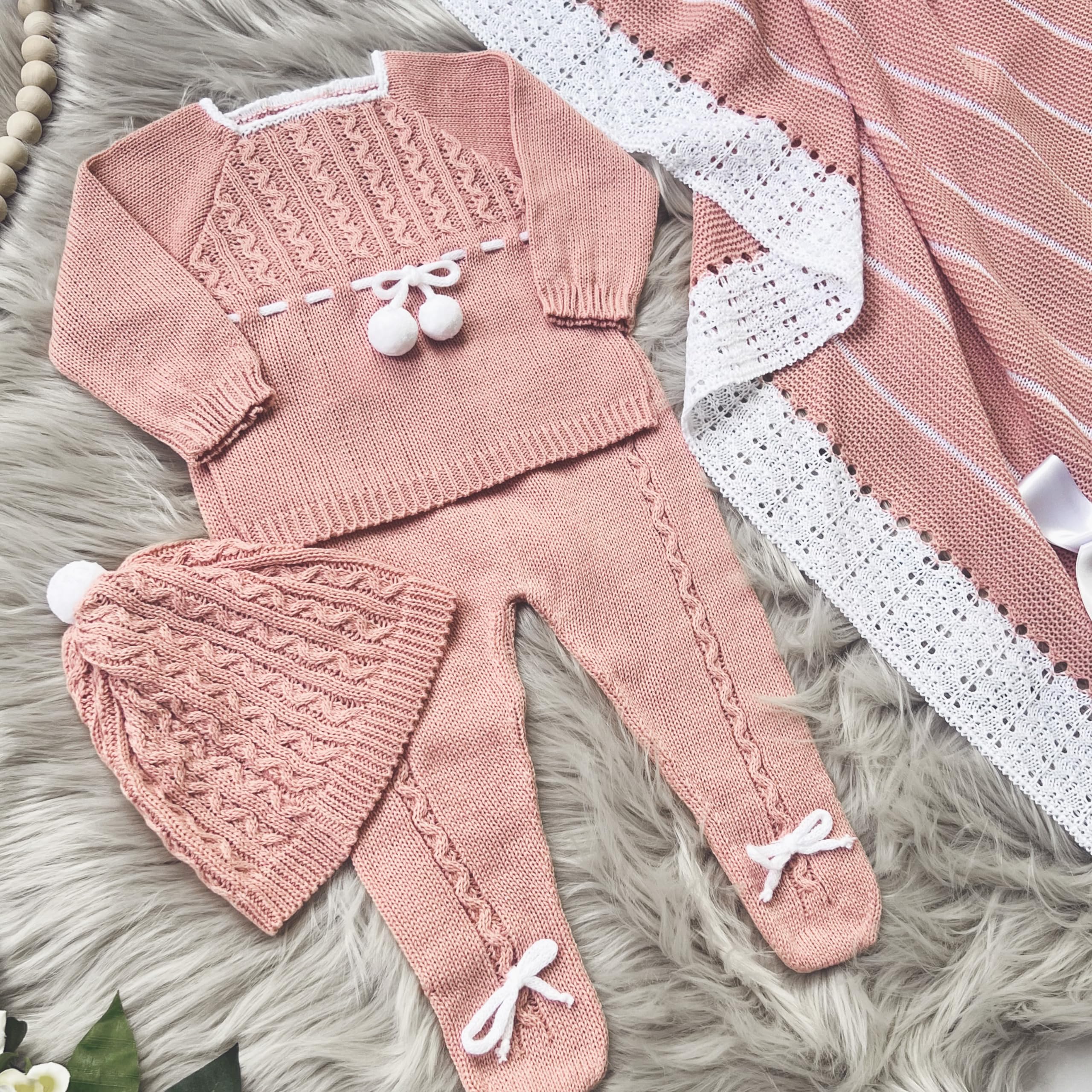 Newborn Baby Knitted Clothes Set - Soft Cotton Coming Home Outfit for Boys & Girls | Perfect for Hospital Photos, Christening & First Birthday