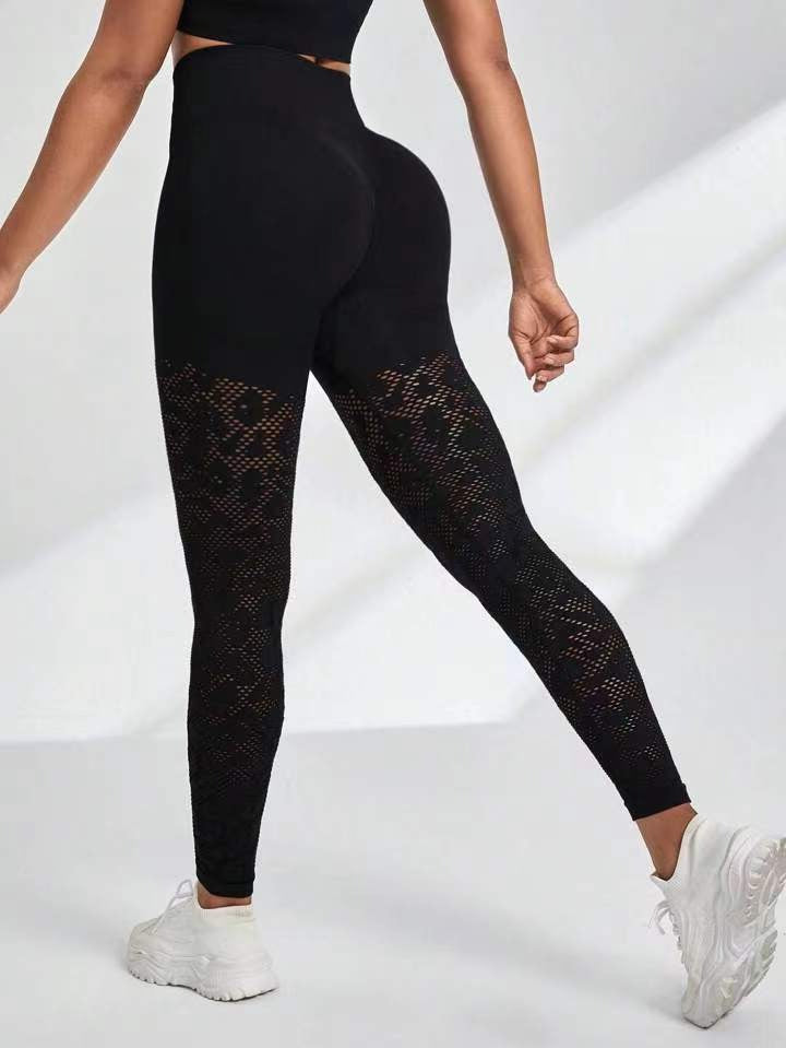 ZASUWA Women's Unique Fishnet Ombre Scrunch Butt Lifting Leggings - Sexy Workout Yoga Gym Running Casual Wear