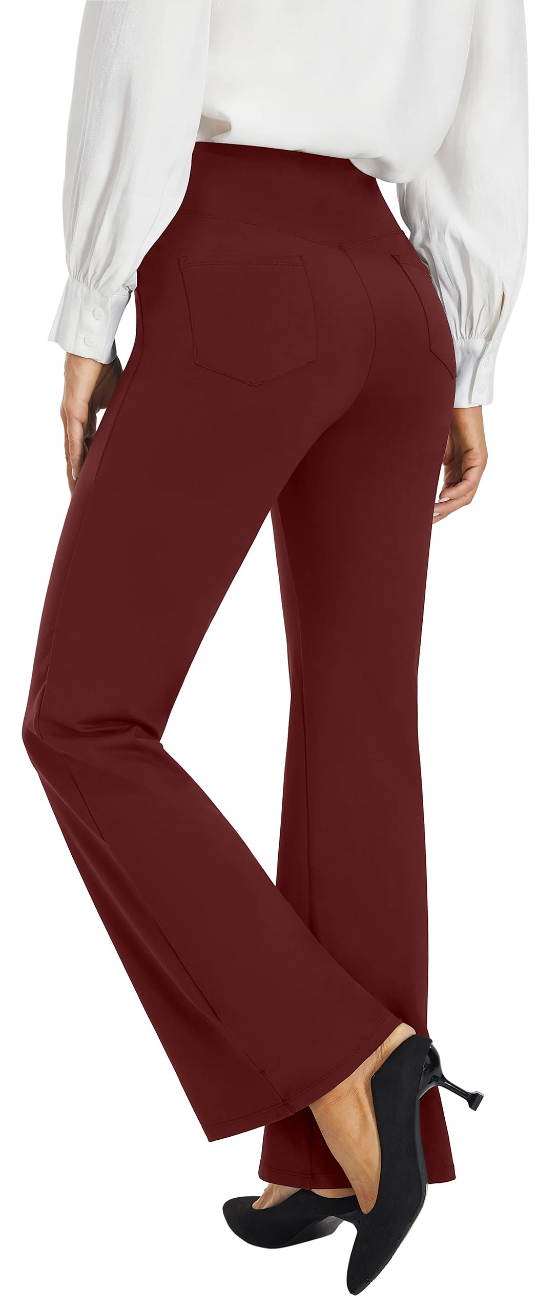 AFITNE Women's High Waist Yoga Dress Pants - Stretchy Pull On Work Pants for Office & Casual Wear | Comfortable Business Slacks for Yoga, Workout & Everyday Use (2025 Collection)
