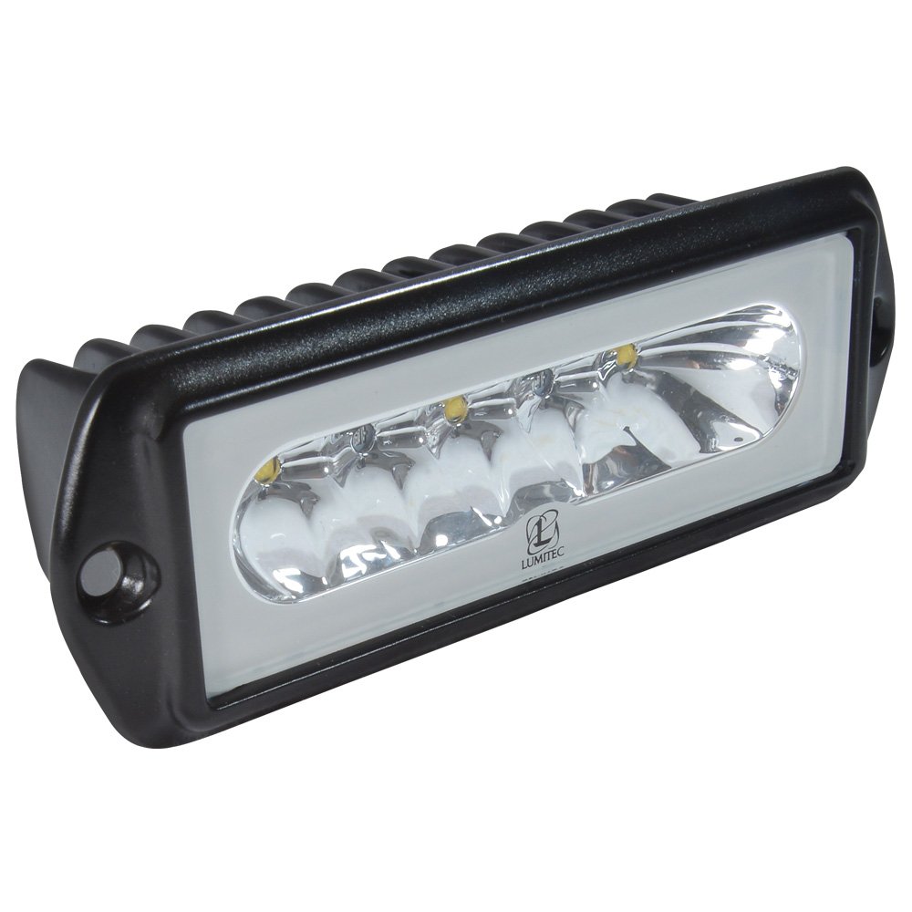Lumitec Capri2 LED Flood Light - Flush Mount Dual Color White/Blue - Powder Coated Marine Grade Housing - Perfect for Boats, Docks, and Outdoor Lighting