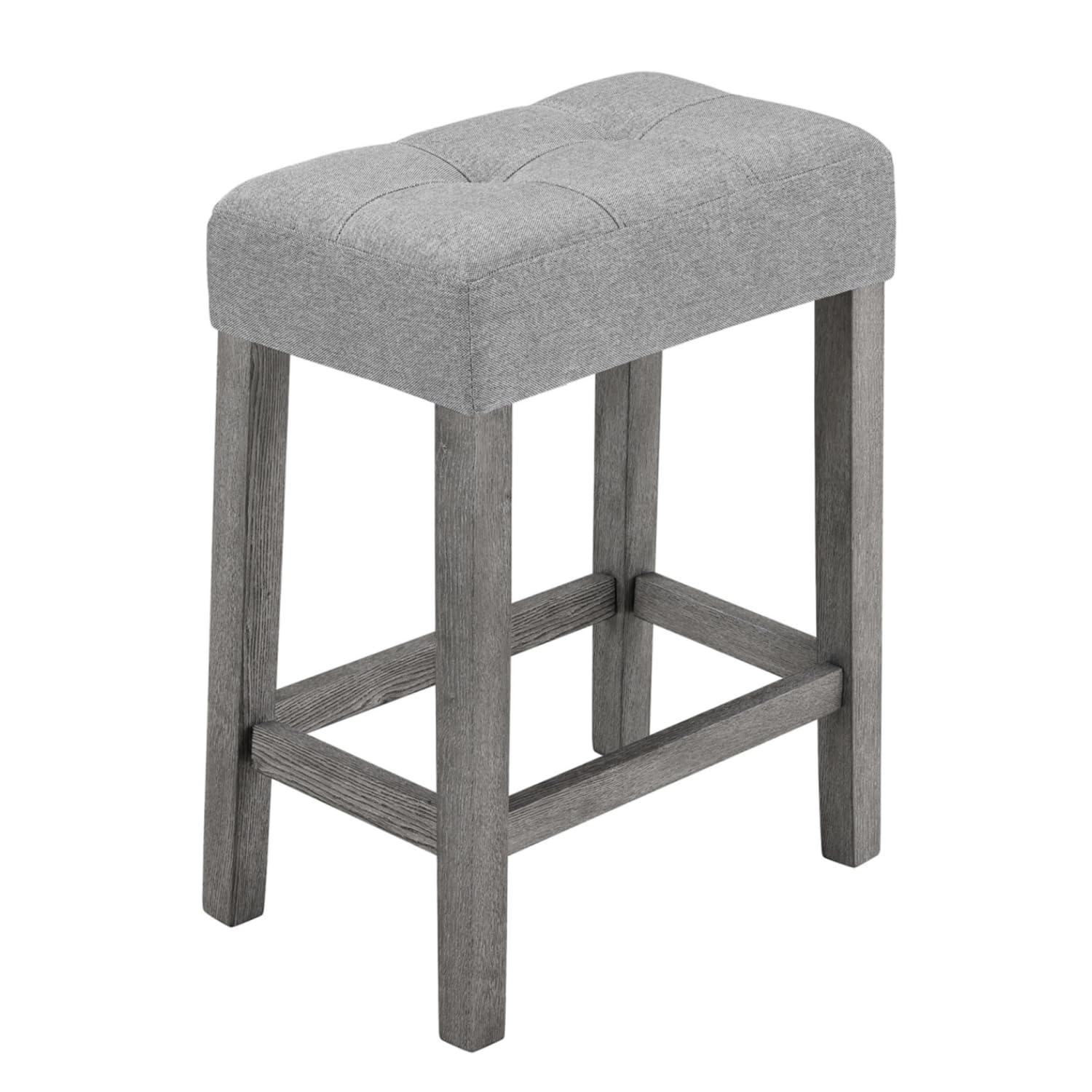 Solid Wood Counter Height Pub Table Set with 3 Upholstered Stools, MDF Top Rectangular Bar Table with Charging Ports, Perfect for Kitchen, Dining Room, Living Room, and Small Space Entertaining