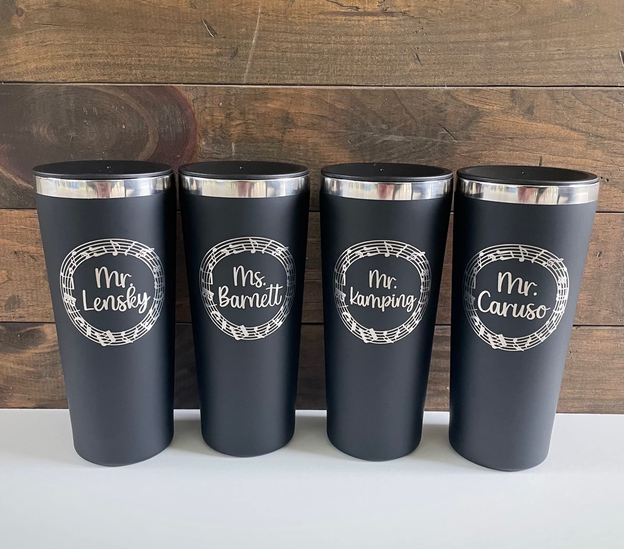 Personalized 20 oz Music Teacher Tumbler - Laser Engraved Stainless Steel Vacuum Insulated Cup with Straw & Lid - Perfect Band Teacher Gift, Music Lover Present - Great for Rehearsals, Lessons & Backstage Use