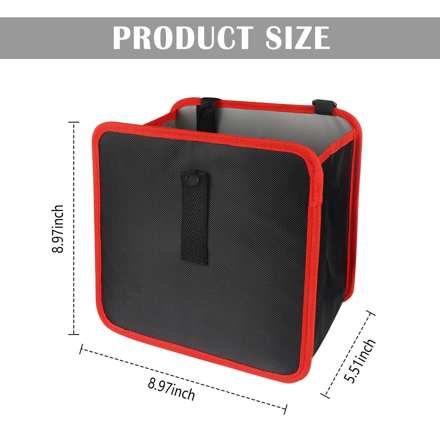 Waterproof 7L Large Capacity Hanging Car Trash Bag - Red Multipurpose Car Garbage Can Organizer for Interior Cleanliness | Perfect for Road Trips, Commuting & Family Travel Accessories