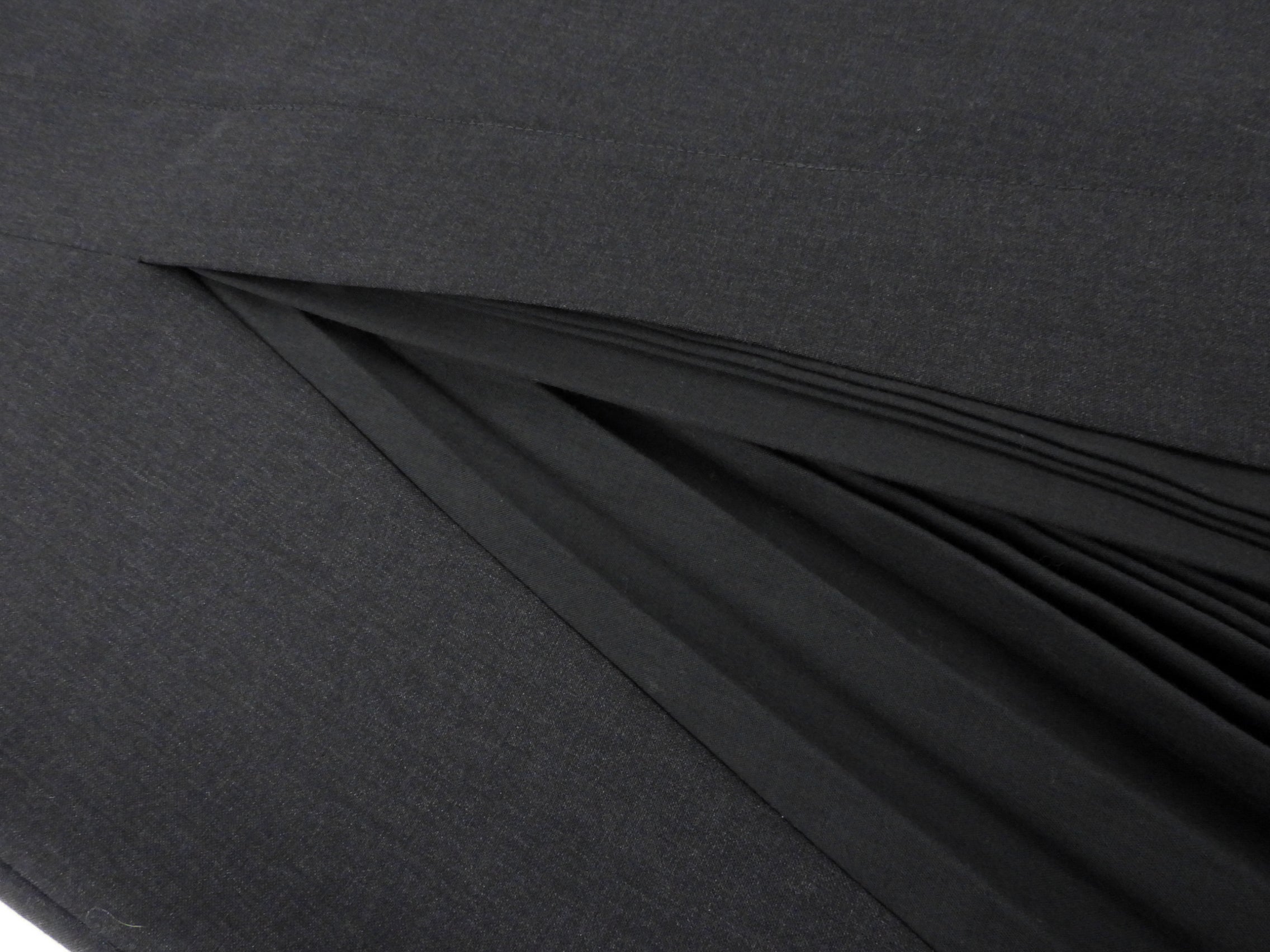 Brunello Cucinelli Grey Wool Asymmetrical Pleated Slit Midi Skirt Size 42 | Women's Luxury Wool Skirt for Office, Party & Fall Winter Fashion
