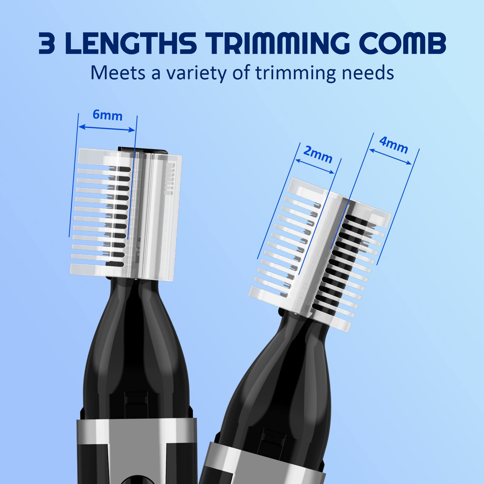 Electric Eyebrow Trimmer for Men & Women - Rechargeable Painless Facial Hair Shaver with Rinseable Blades for Eyebrows, Beard & Neck Grooming | Perfect for Travel, Home & Salon Use (Black)