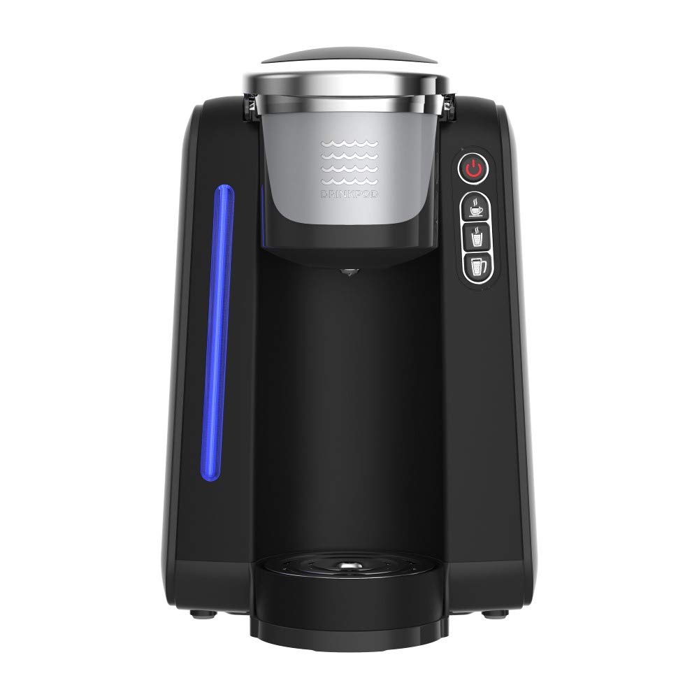JAVAPOD Coffee Maker and Single Serve Brewer with Reusable Pod Capsule & Mesh Strainer - Refillable Reservoir for Home, Office, or Commercial Use - Perfect for Espresso, Latte, and Americano Lovers