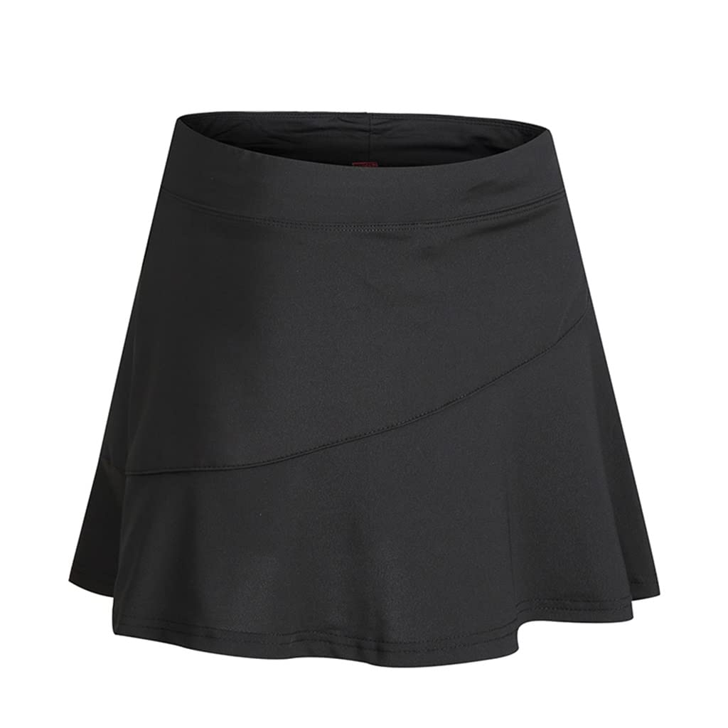 Women's Quick-Dry Sports Skirt Pants - Summer Running, Badminton, Yoga & Tennis Shorts - Breathable Athletic Skort for Outdoor Activities (Black, X-Large) - Perfect for Gym, Workout & Casual Wear