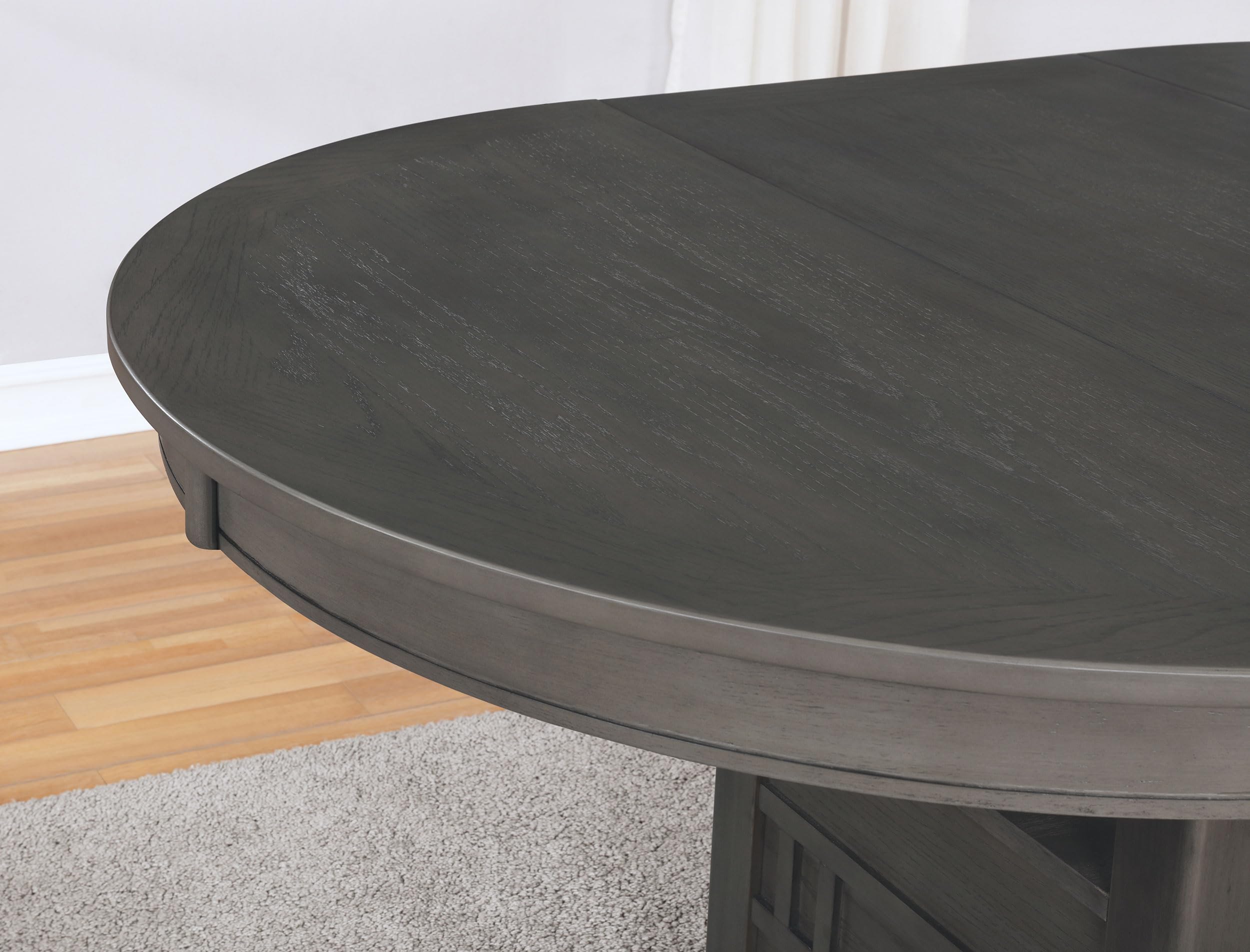 LAVON Storage Dining Table by Coaster Furniture - Medium Grey Finish, 108211 - Perfect for Small Spaces, Apartments & Modern Dining Rooms