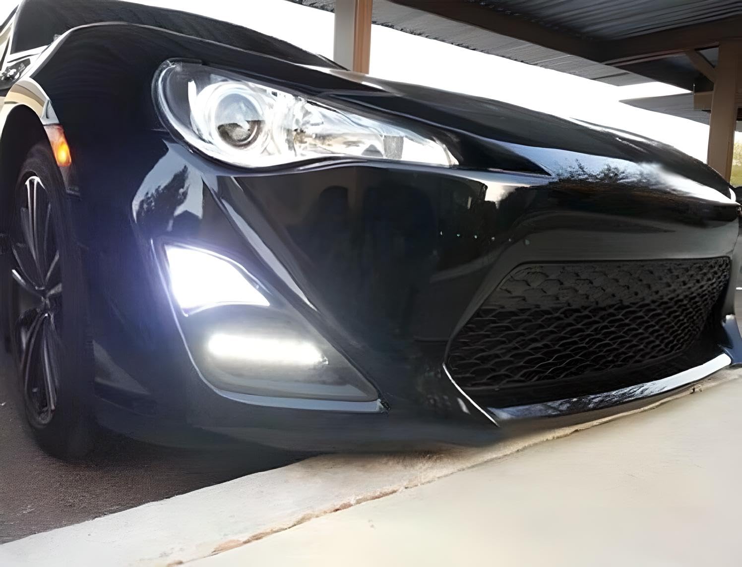 iJDMTOY OEM Fog Bezel with 6-LED High Power DRL Kit - Compatible with 2013-2016 Scion FR-S | Daytime Running Lights for Enhanced Visibility & Style