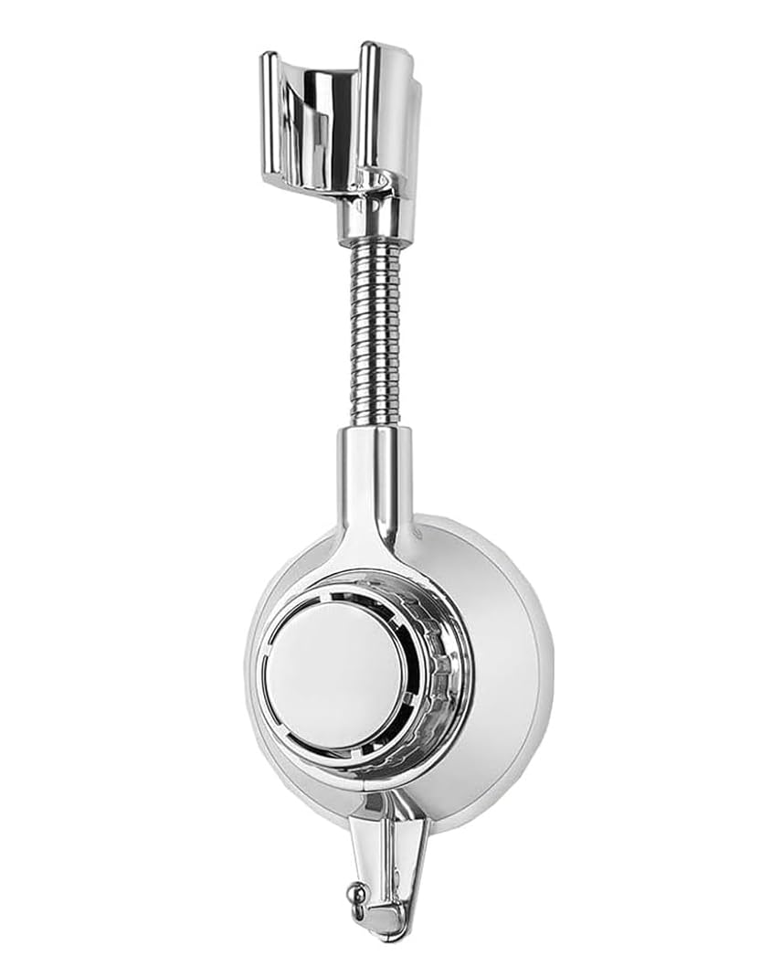 360° Adjustable Shower Head Holder with Strong Suction Cup - No Drill Wall Mount Bracket for Bathroom, Removable Shower Head Hook for Handheld Shower - Perfect for Small Bathrooms, Apartments and RVs