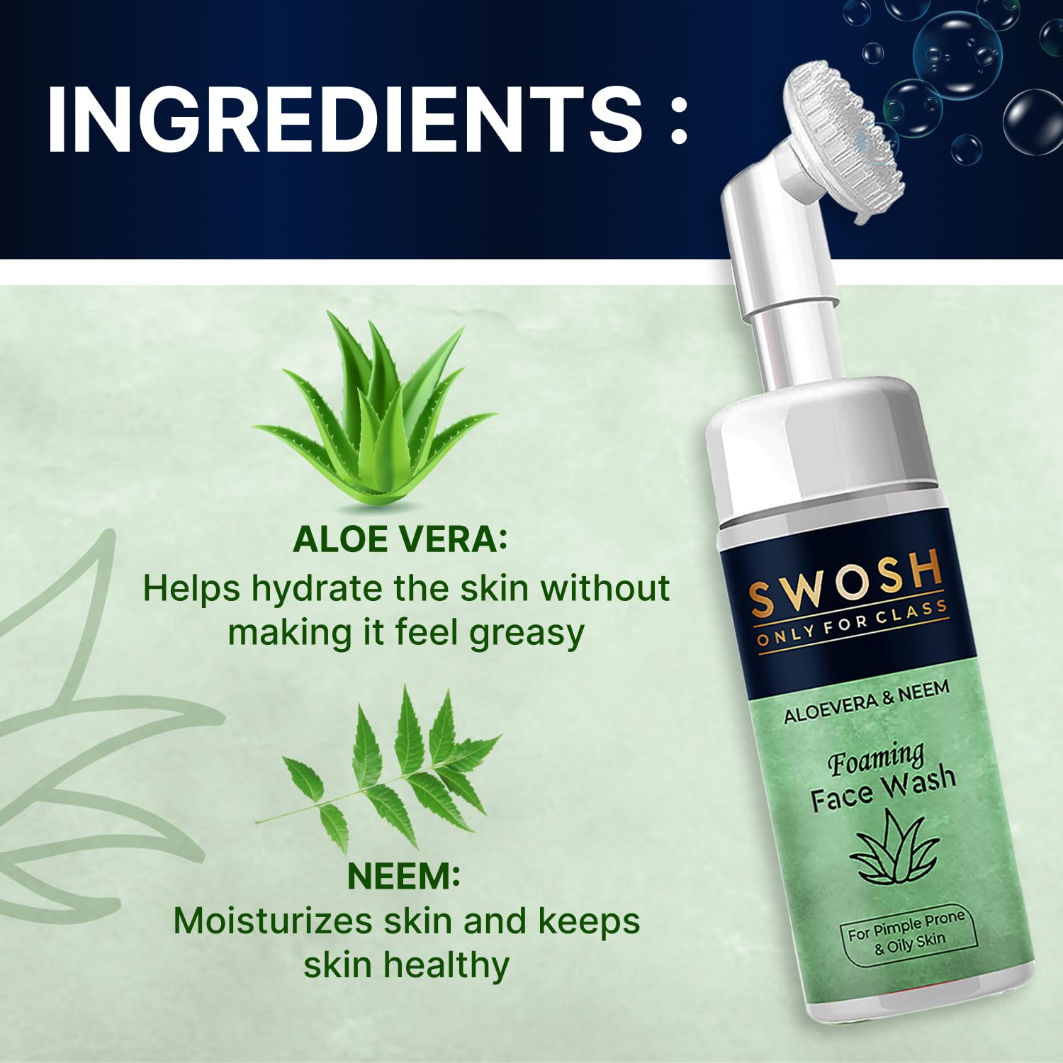 SWOSH Ayurvedic Skin Care Combo Pack - Aloe Vera Face Wash, Apple Face Wash & Vitamin C Face Wash (100ml each) + Vitamin C Serum (30ml) - Deep Cleansing & Moisturizing for Glowing Skin - Perfect for Daily Skincare Routine & Anti-Aging Care