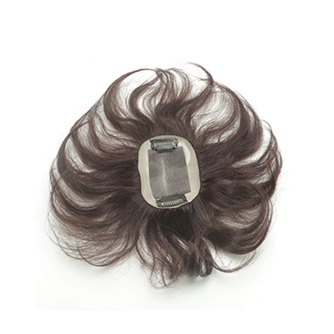 7x10cm Human Hair Topper Closure - All Handtied Mono Base Short Natural Curly Clip-in Hairpiece for Women with Thinning Hair | 10