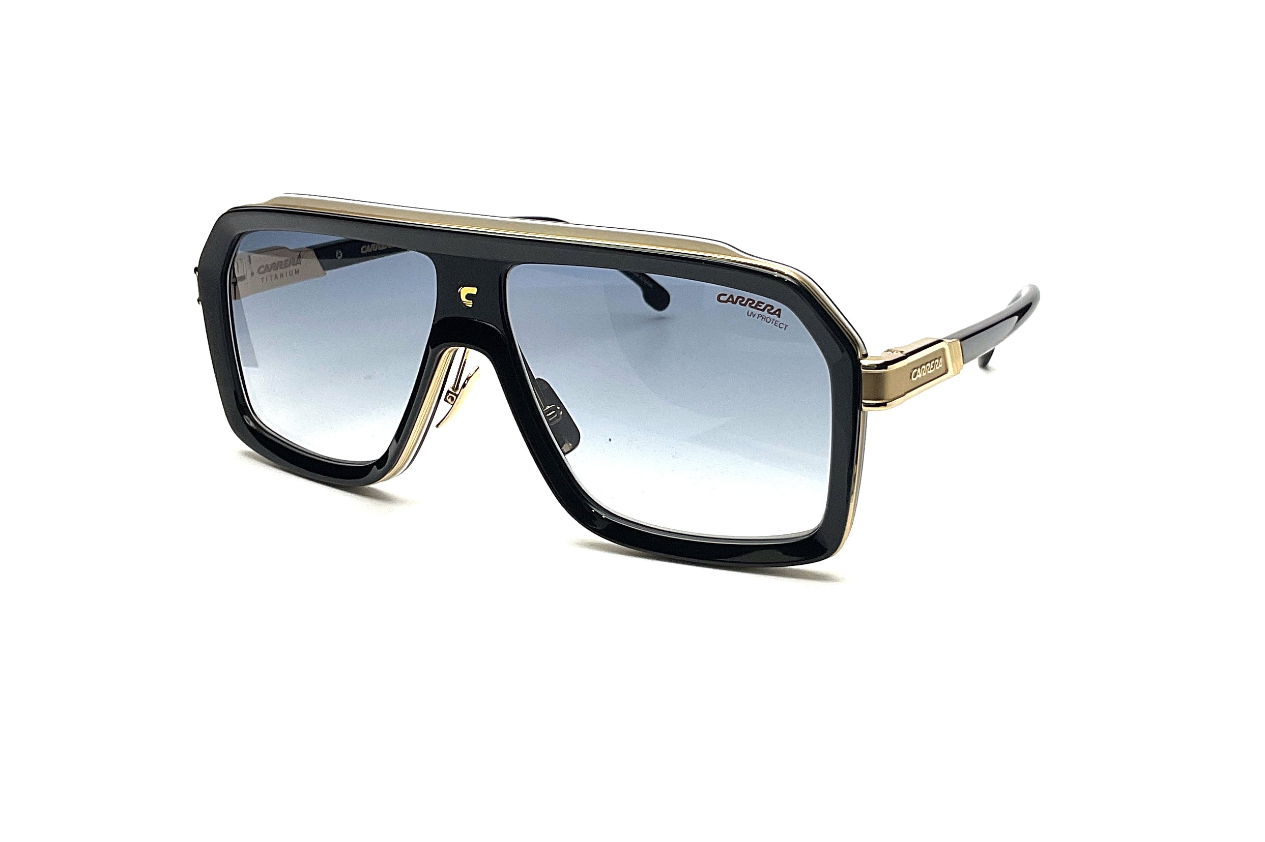 Carrera CA 1053 Sunglasses - Black & White Aviator Style for Men & Women - Perfect for Driving, Outdoor Sports & Fashion Accessories