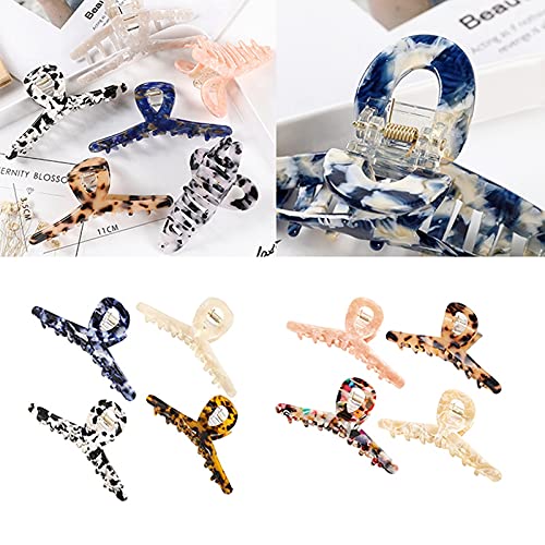 COSYOO Acetate Hair Claw Clips 4PCS Set - Strong Hold Non-Slip Large Hair Clips for Women & Girls - Perfect for Updos, Ponytails & Everyday Hairstyles