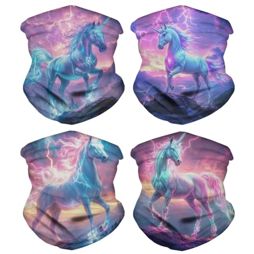 4pcs Pink Unicorn Lightning