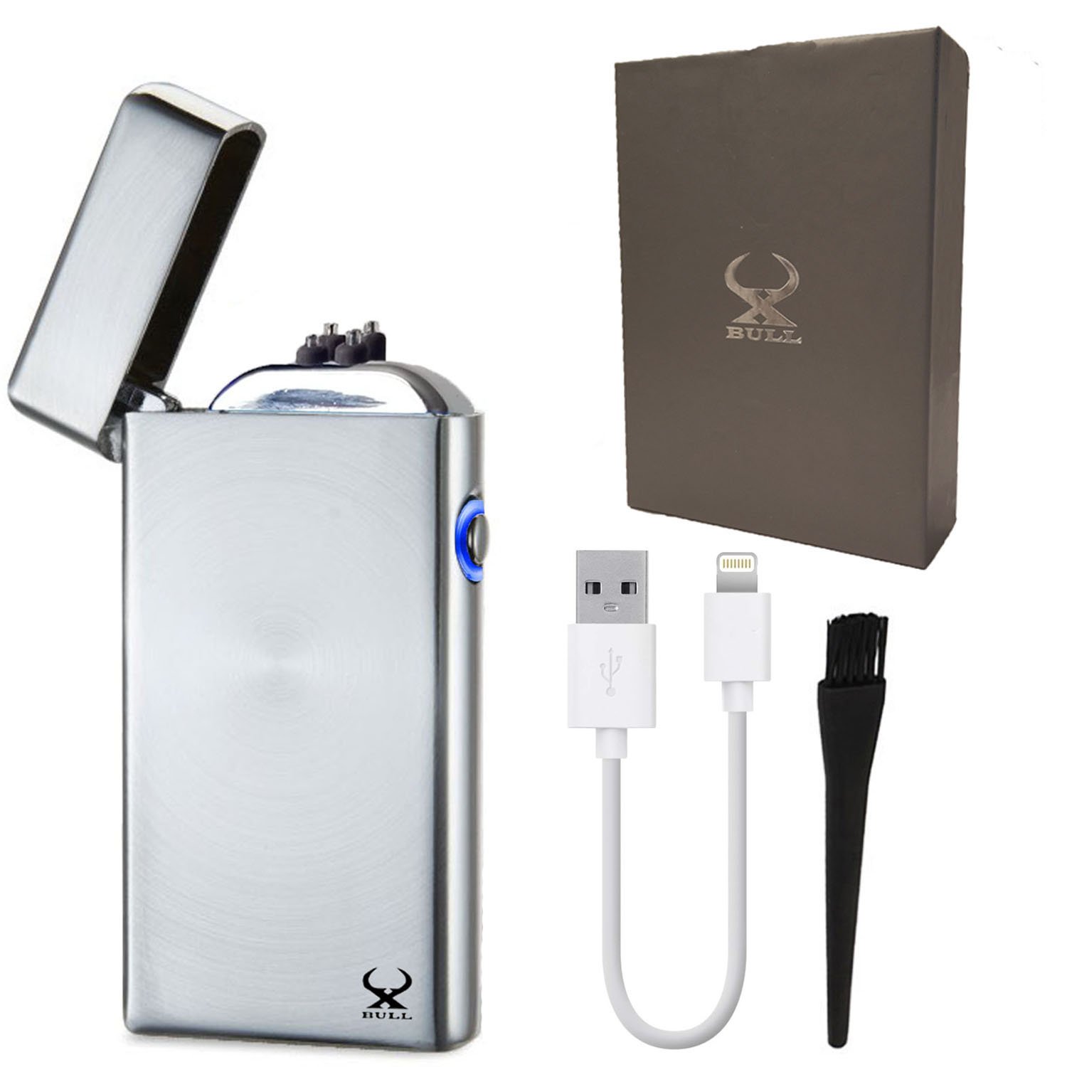 THE BULL Arc Lighter - Windproof USB Rechargeable Plasma Lighter with Dual Arc Beam for Outdoor & Camping