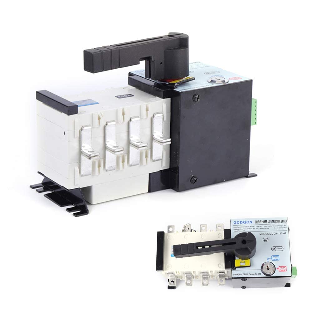 4P 100A Automatic Changeover Switch 110V/230V Dual Power Transfer Switch - Lighting Circuit & Office Use for Buildings, Shopping Malls, Banks (Ideal for Backup Power & Emergency Lighting Systems)