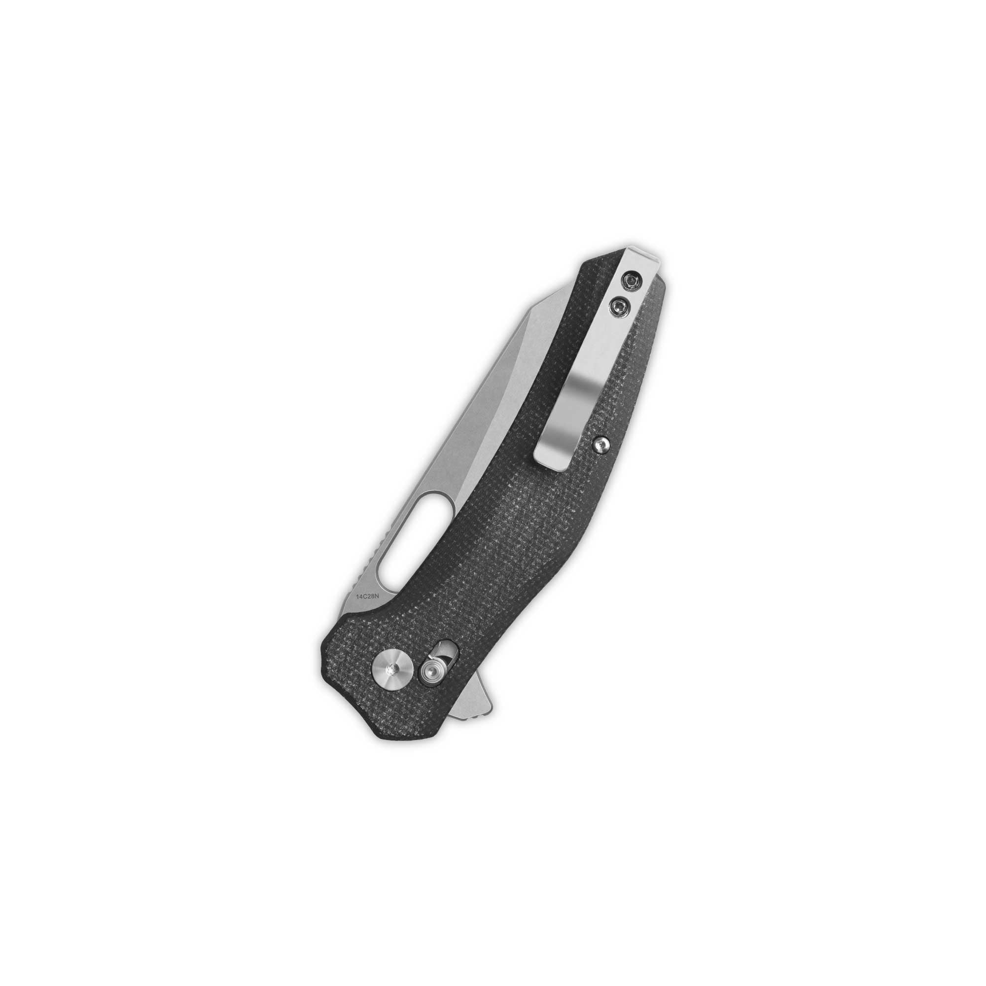 QSP Emu Glyde Lock Pocket Knife - 14C28N Stainless Steel Blade, Black Micarta Handle - EDC Folding Knife for Camping, Hiking & Outdoor Adventures
