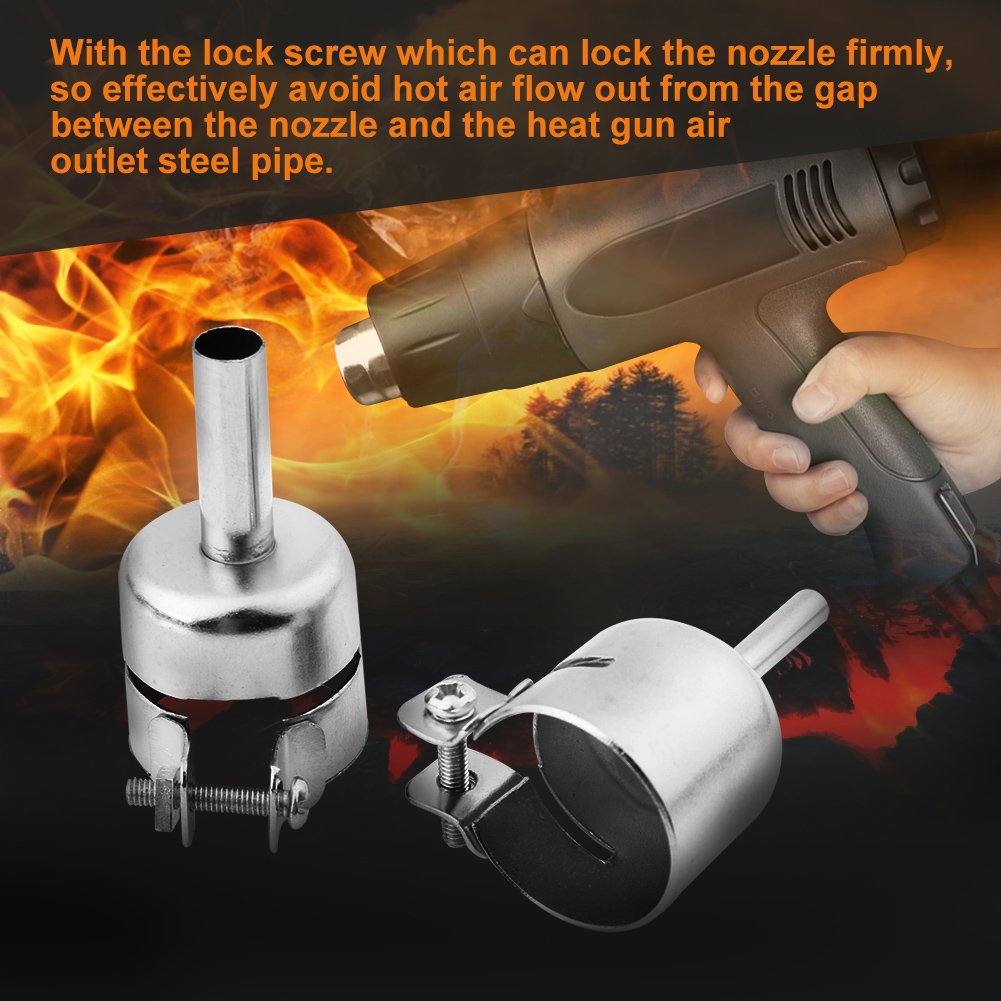 10pcs Heat Gun Nozzle Kit - Round & Square Stainless Steel Nozzles for 850/850A/852/852D Hot Air Soldering Stations - Perfect for Electronics Repair, Welding, and DIY Projects