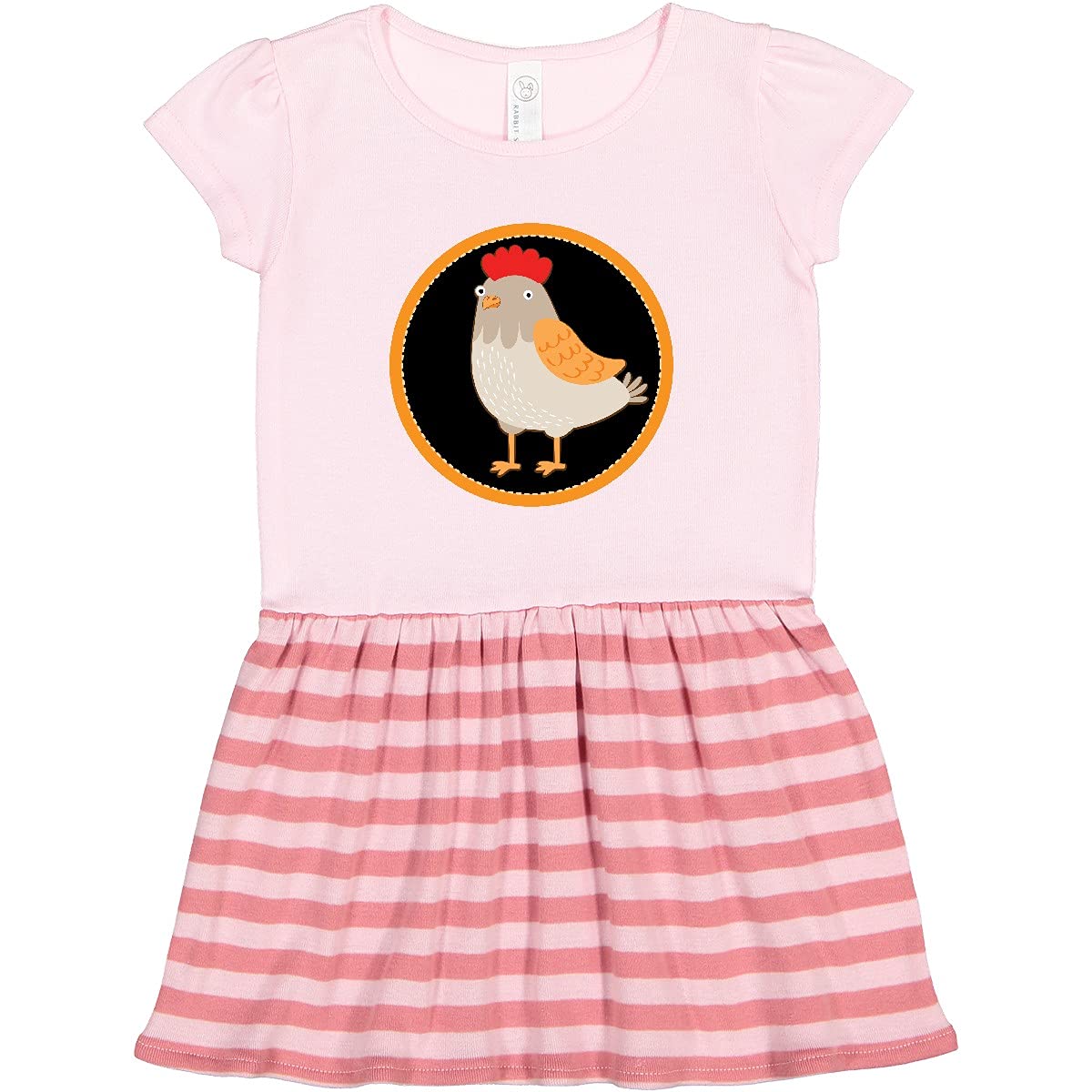 Inktastic Chicken Farmer Hen Toddler Dress - Cute Farm Animal Print Baby Girl Outfit for Playdates, Parties & Everyday Wear