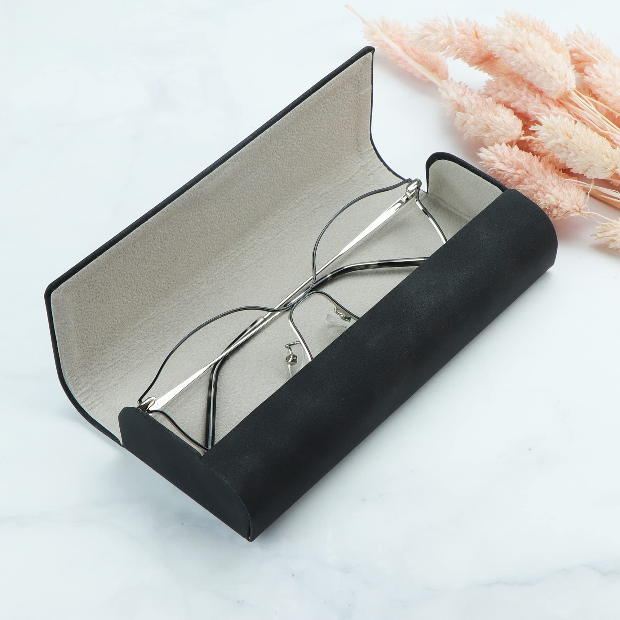 Premium Hard Shell Eyeglass Case - Durable PU Leather Sunglass Holder for Women & Men | Lightweight & Portable | Perfect for Travel, Work & Everyday Use