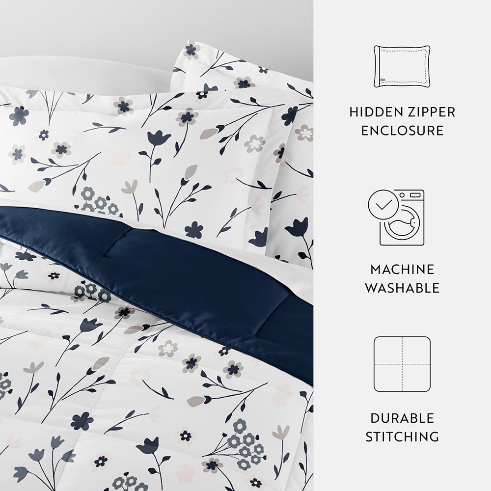 Farmhouse Dreams Reversible Down Alternative Comforter Set - Soft Hypoallergenic Bedding for All Seasons - Perfect for Cozy Bedrooms, Guest Rooms & Airbnb Stays