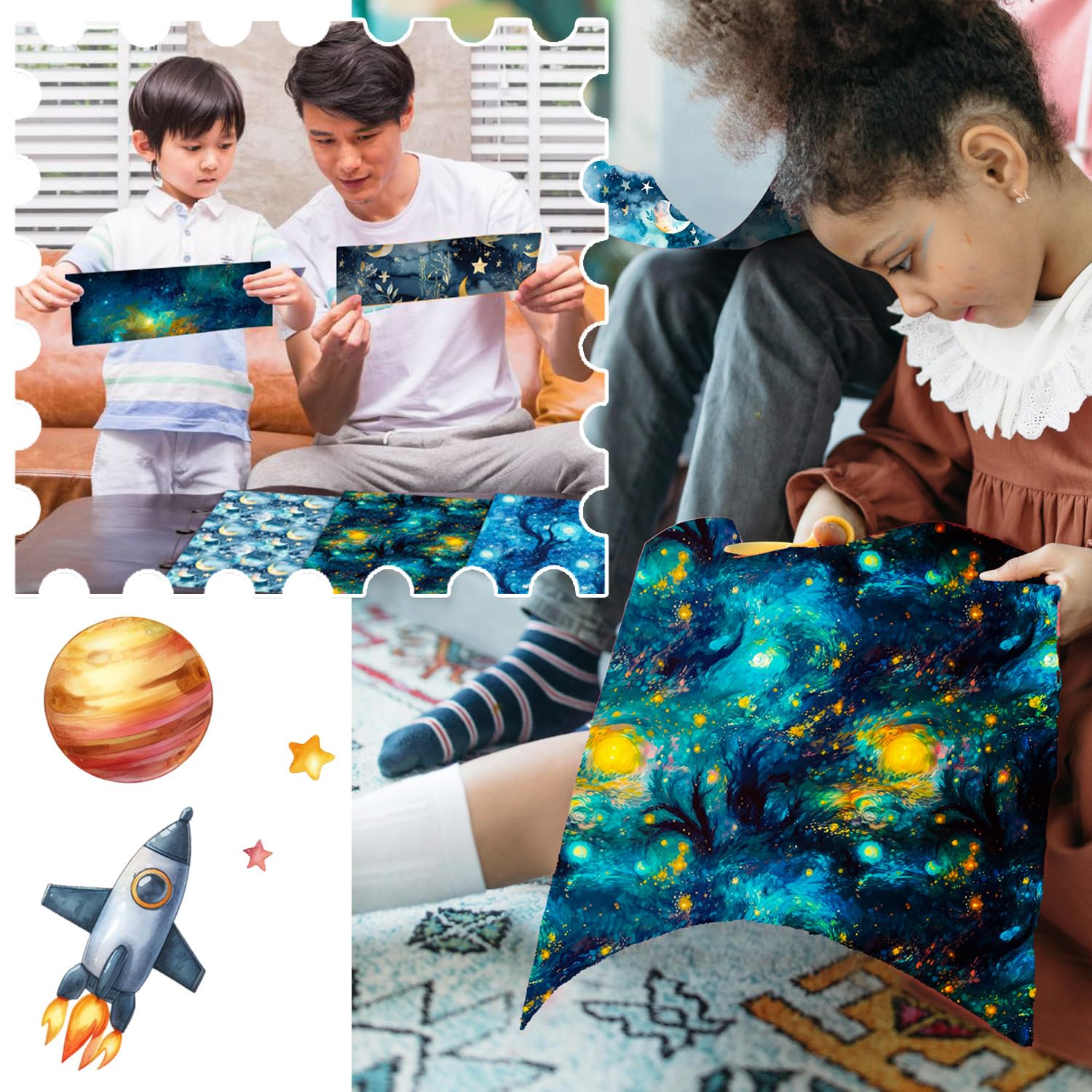 Galaxy Pattern Scrapbook Paper 12x12 Inch (30x30cm) - Starry Sky Specialty Cardstock for Scrapbooking, Junk Journal, Card Making & Decoupage - Premium Designer Paper Pads for DIY Crafts & Memory Albums