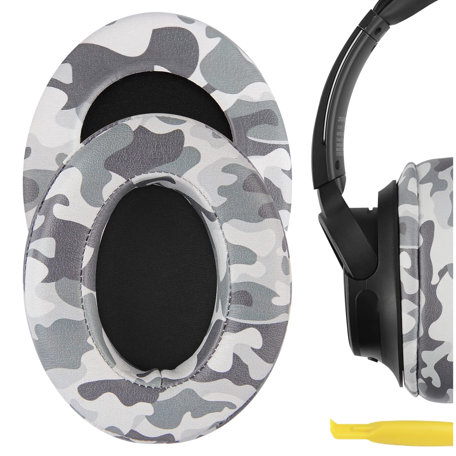 Geekria QuickFit Replacement Ear Pads for Sony WH-CH700N, WH-CH710N, WH-CH720N Headphones - Premium Noise Isolation Ear Cushions, Comfortable Memory Foam Earpads, Durable Headset Ear Cups Cover Repair Parts (Camo Pattern) - Perfect for Gaming, Travel & Office Use