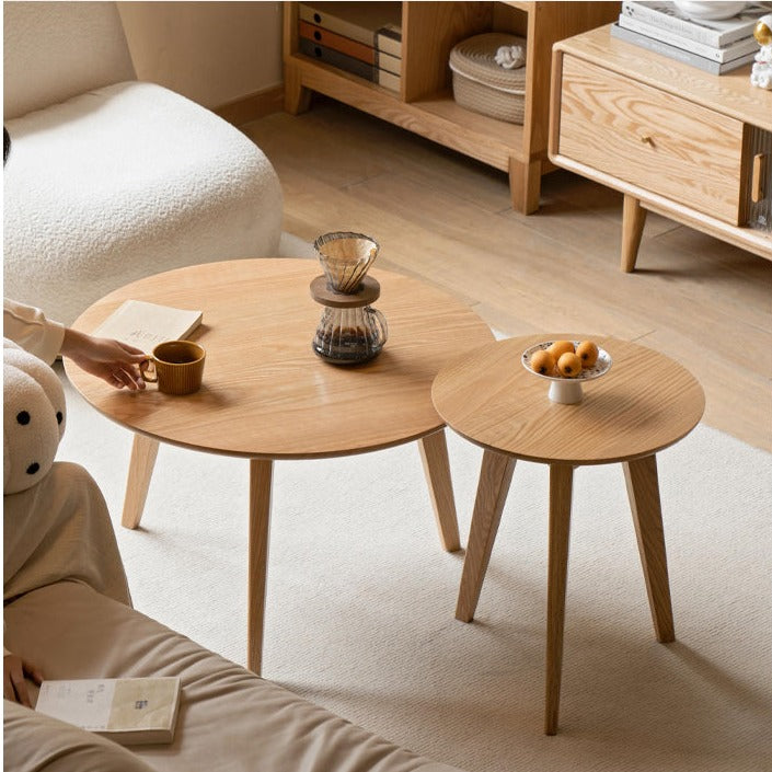 Solid Oak & Black Walnut Wood Side Table - Nightstand, End Table for Living Room, Bedroom, Office | Rustic Modern Furniture for Home Decor
