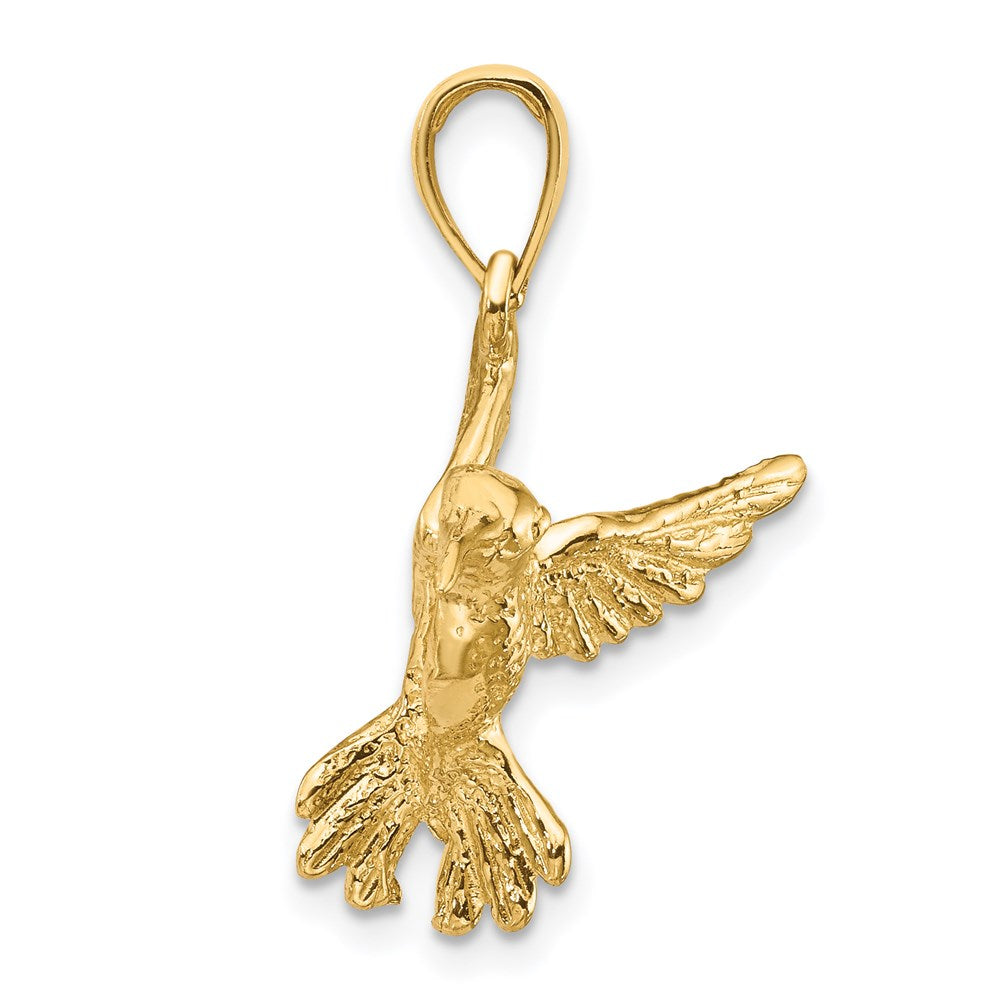 Exquisite 14K Gold Large Hummingbird Pendant Necklace - Elegant Jewelry Gift for Women (Model C3476) | Perfect for Anniversaries, Birthdays & Special Occasions