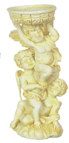 Ivory Angel Birdbath Miniature for Dollhouse - Handcrafted Resin Garden Decor - Perfect for Fairy Gardens, Miniature Displays & Collectible Dollhouse Accessories