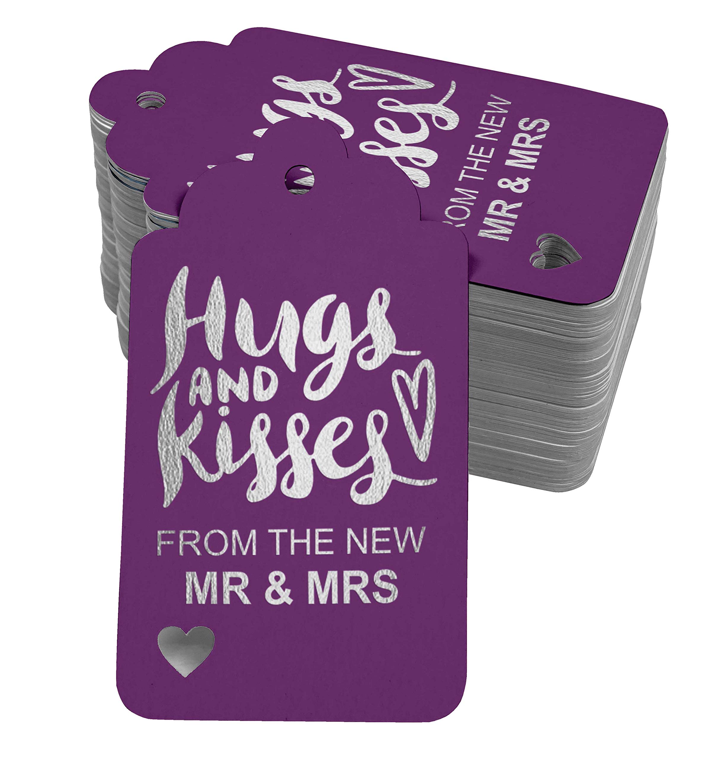 100pcs Real Silver Foil Wedding Favor Tags - Elegant 