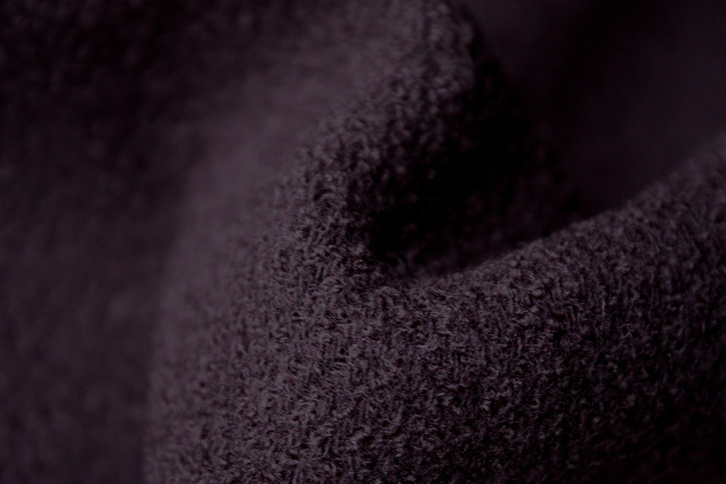 Berry Wine Boucle Boiled Wool Fabric - Soft & Luxurious Material for Cozy Winter Scarves, Hats & DIY Crafts