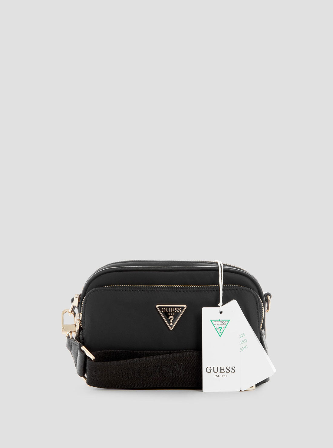 Eco-Friendly Black Gemma Crossbody Bag for Women - Stylish & Sustainable Handbag for Everyday Use, Work, Travel & Shopping