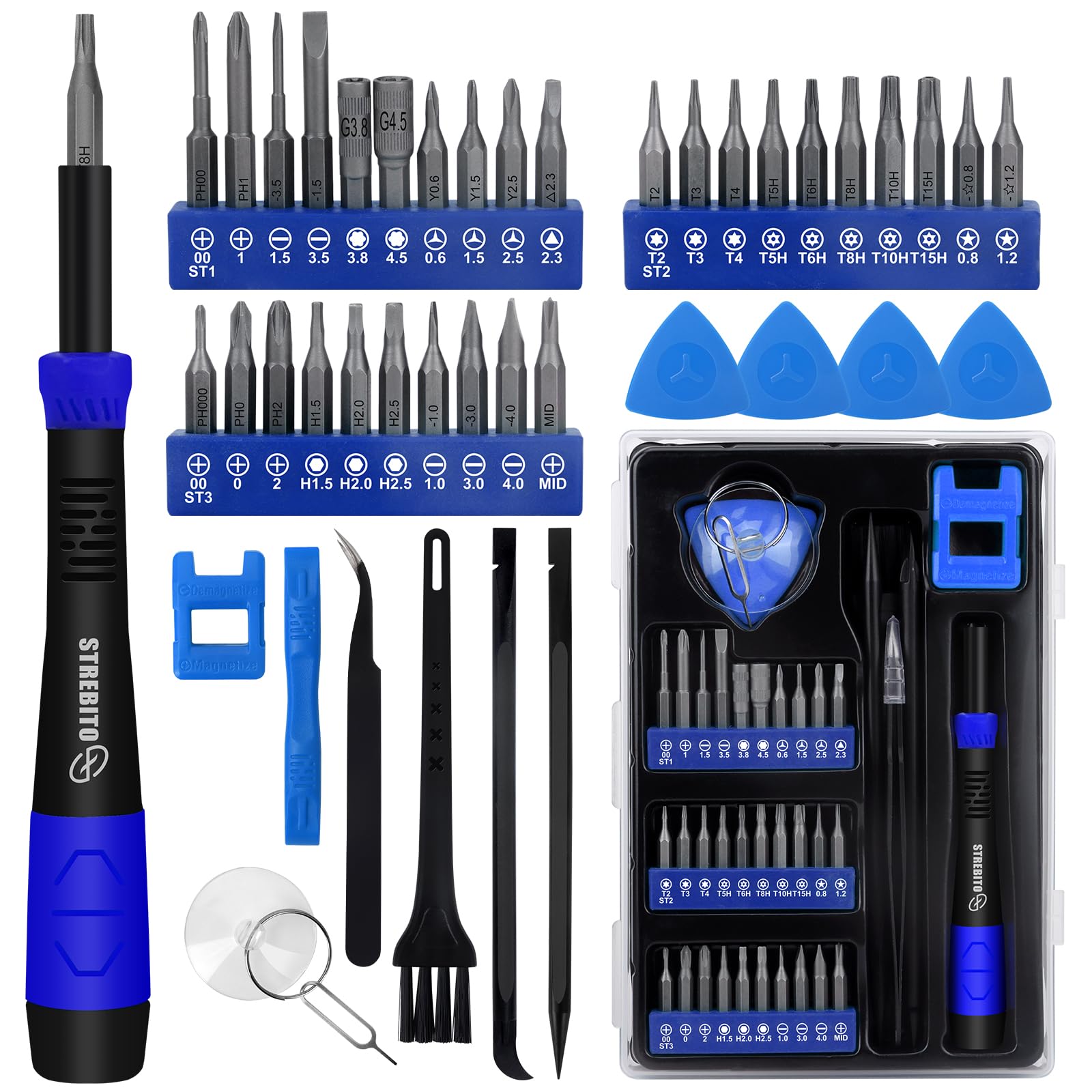 STREBITO 32-in-1 Precision Screwdriver Set with Torx T5 T6 T8 Y00 P5 PH00 Bits - Mini Repair Tool Kit for Electronics, Phones, Laptops, Watches, Glasses, Game Consoles (PS5/PS4), Smart Home Devices - Perfect for DIY Repairs, Tech Maintenance & Small Device Fixes