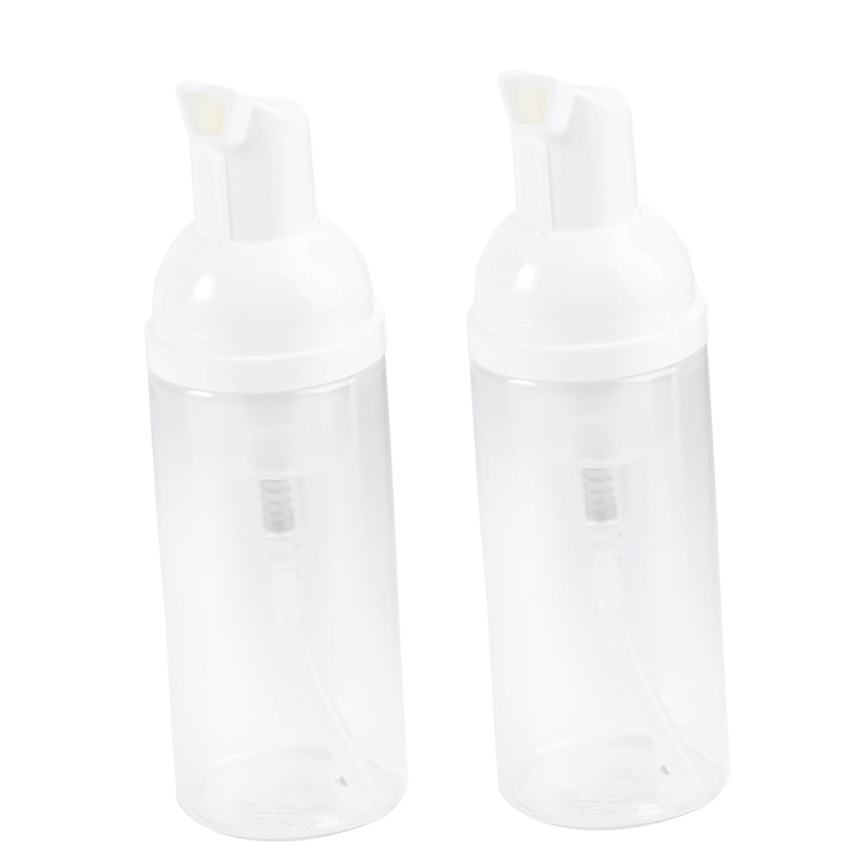Beaupretty 2 Pack 50ml Refillable Foam Dispenser Bottles - Travel Size Foaming Soap & Shampoo Pump Containers for Bathroom, Kitchen, Gym - BPA Free Plastic (White) | Perfect for Liquid Soap, Lotion & Hand Sanitizer Storage