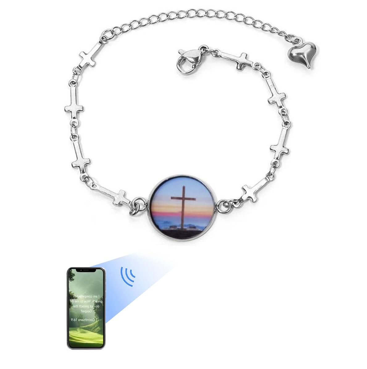 Christian Bible Verse Bracelet with NFC - Inspirational Scripture Wristbands for Women, Men & Teens - Religious Jewelry Gift for Daily Encouragement & Spiritual Energy - Perfect for Church, Prayer & Faith-Based Events