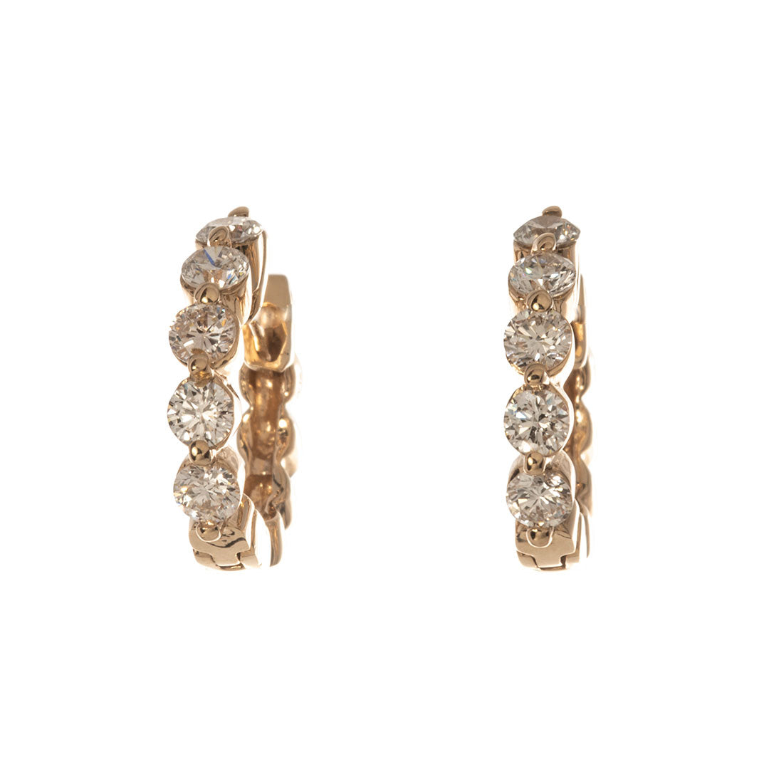 0.75 Carat Diamond 14K Yellow Gold Huggie Hoop Earrings for Women - Perfect for Everyday Wear, Date Nights & Special Occasions